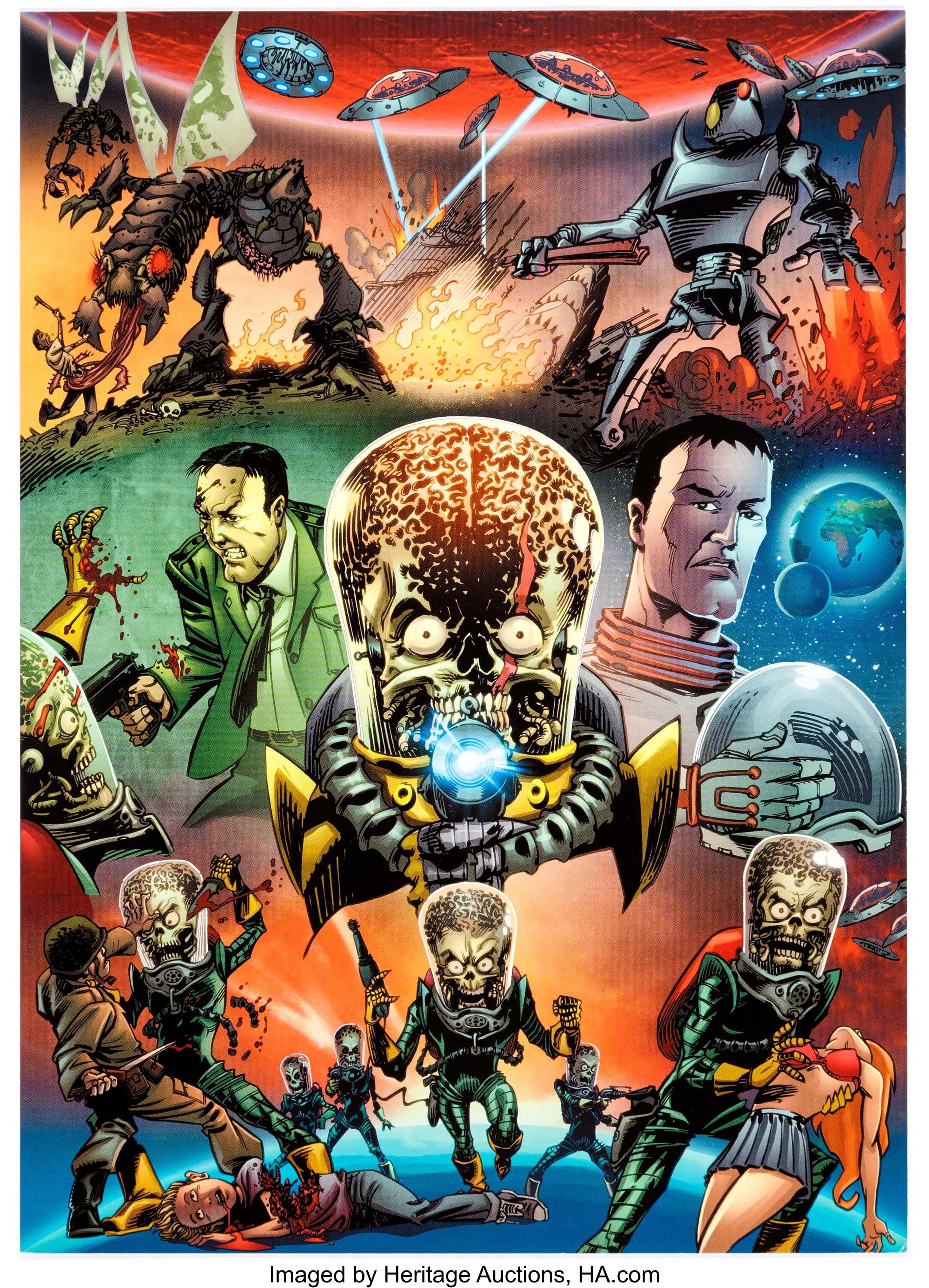 Mars Attacks! SDCC Promotional Trading Card Uncut Sheet (Topps, | Lot ...