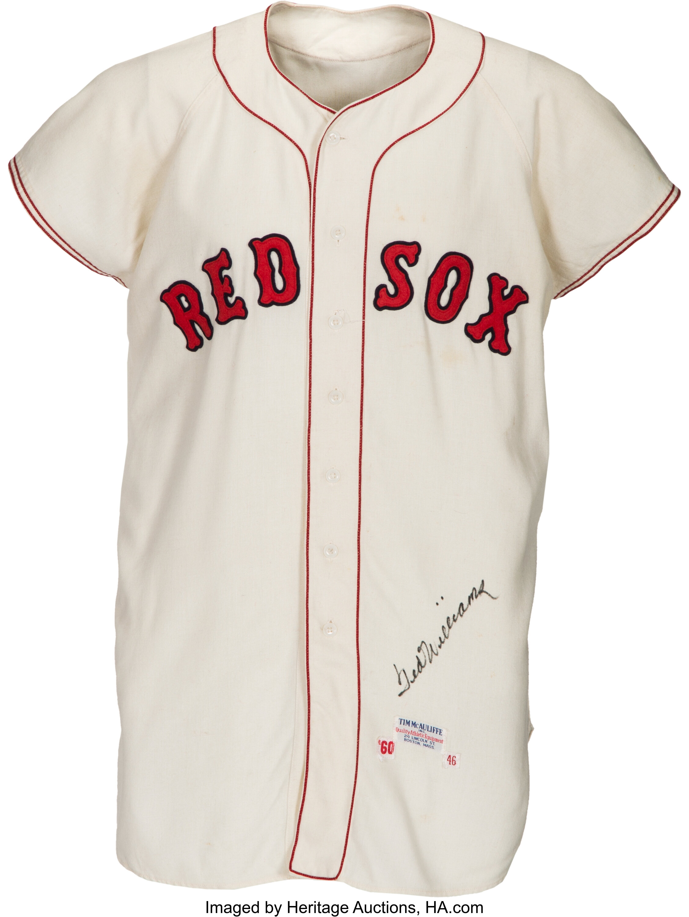 Sold at Auction: Fine 1954 Ted Williams Boston Red Sox professional model  road jersey (SGC/Grob: Superior).