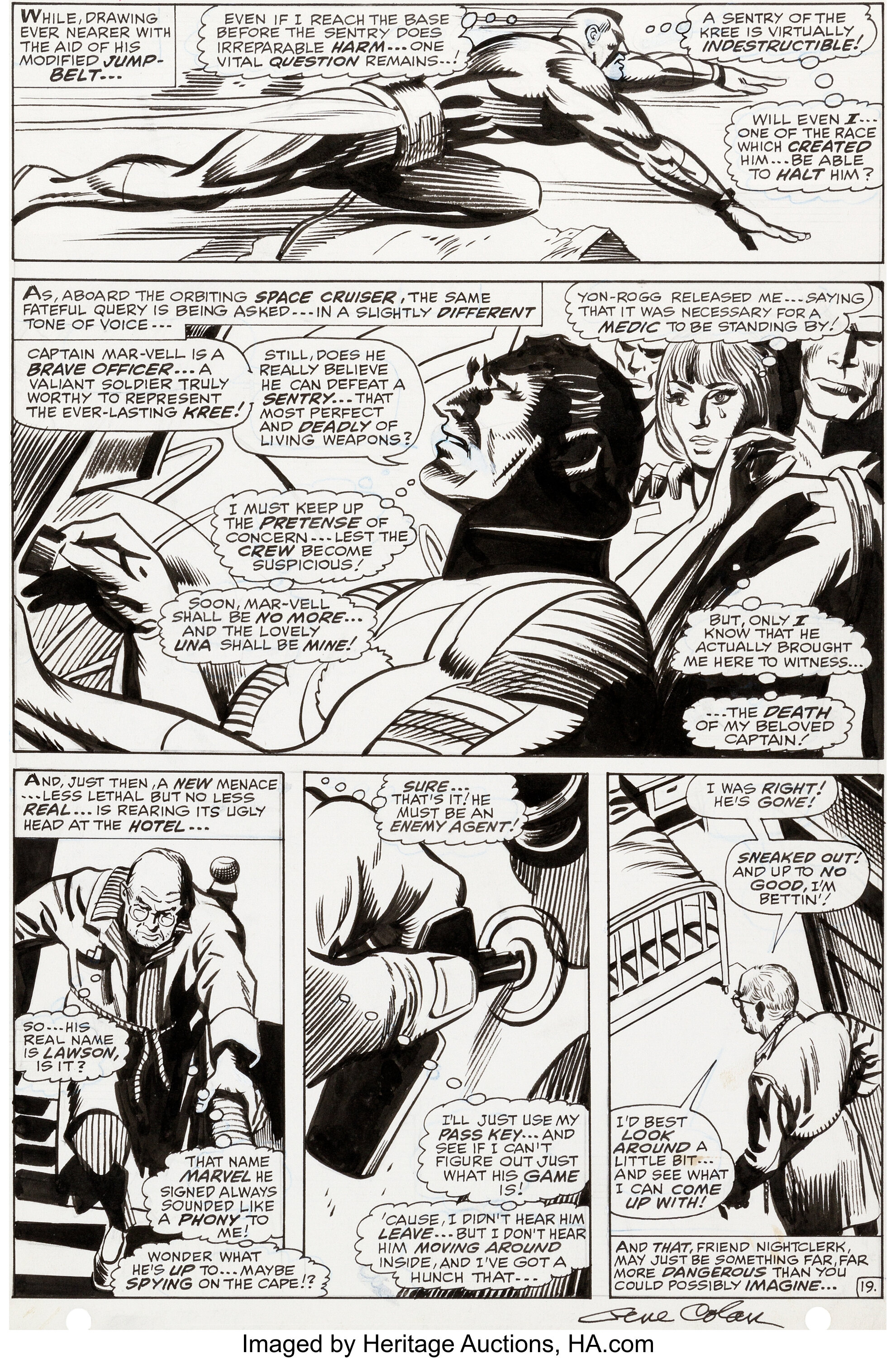 Gene Colan and Paul Reinman Marvel Super-Heroes #13 Story Page 19 | Lot ...