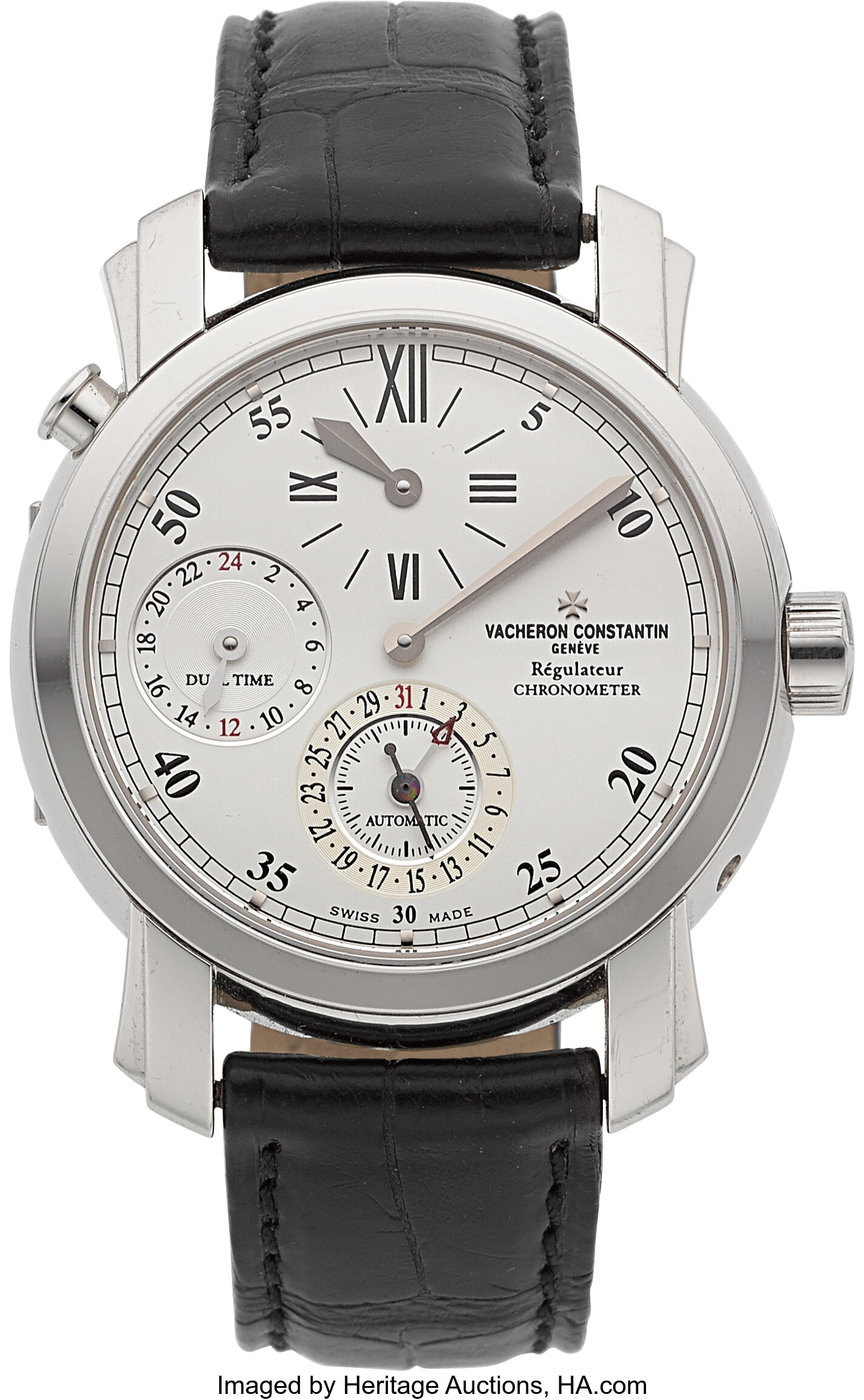 Vacheron Constantin Ref. 42005 Very Fine White Gold Malte Dual Time ...