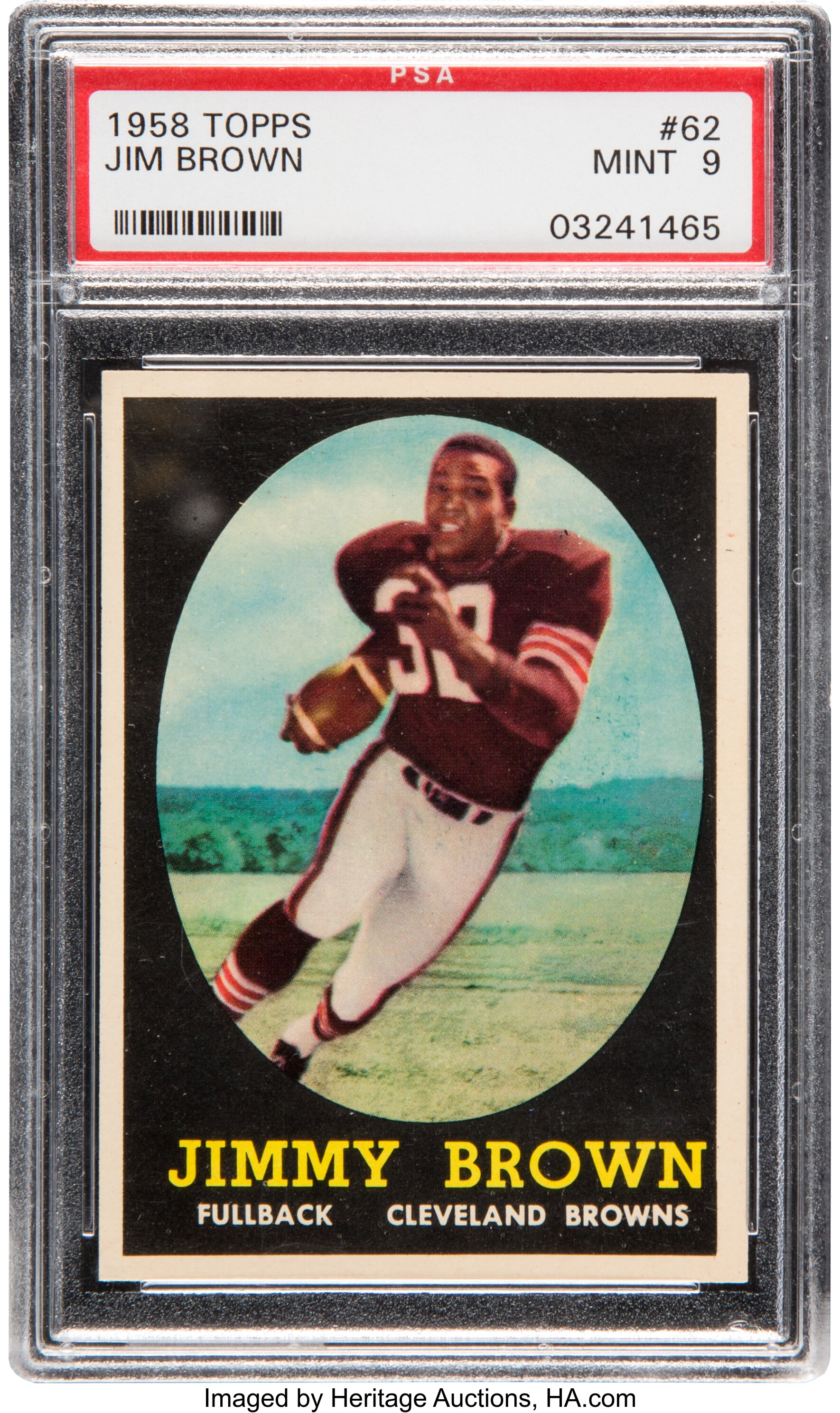 1958 Topps Jim Brown #62 Rookie PSA Mint 9. Football Cards