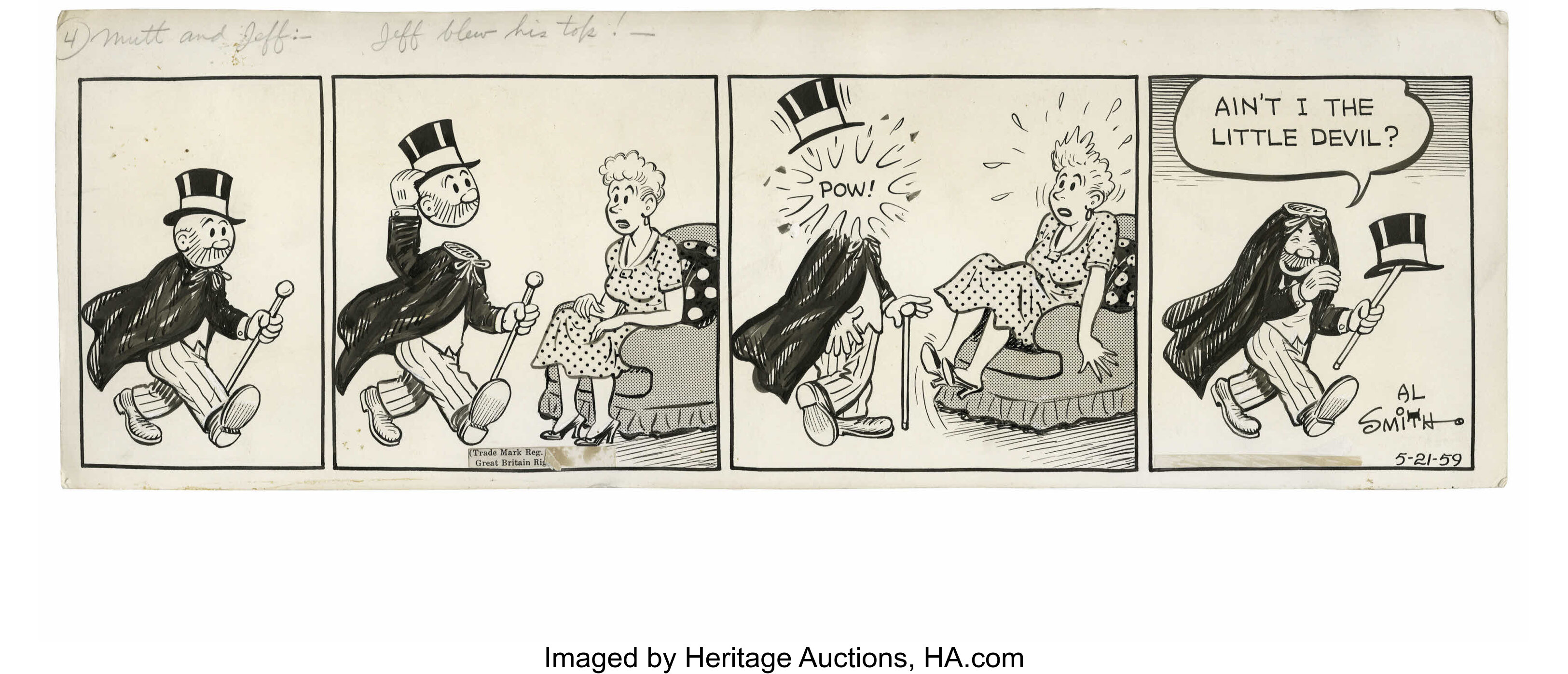 Al Smith - Mutt and Jeff Daily Comic Strip Original Art, Group of
