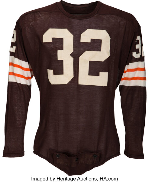 Jim Brown Cleveland Browns Autographed Brown Long-Sleeve Jersey - PSA  Authentic