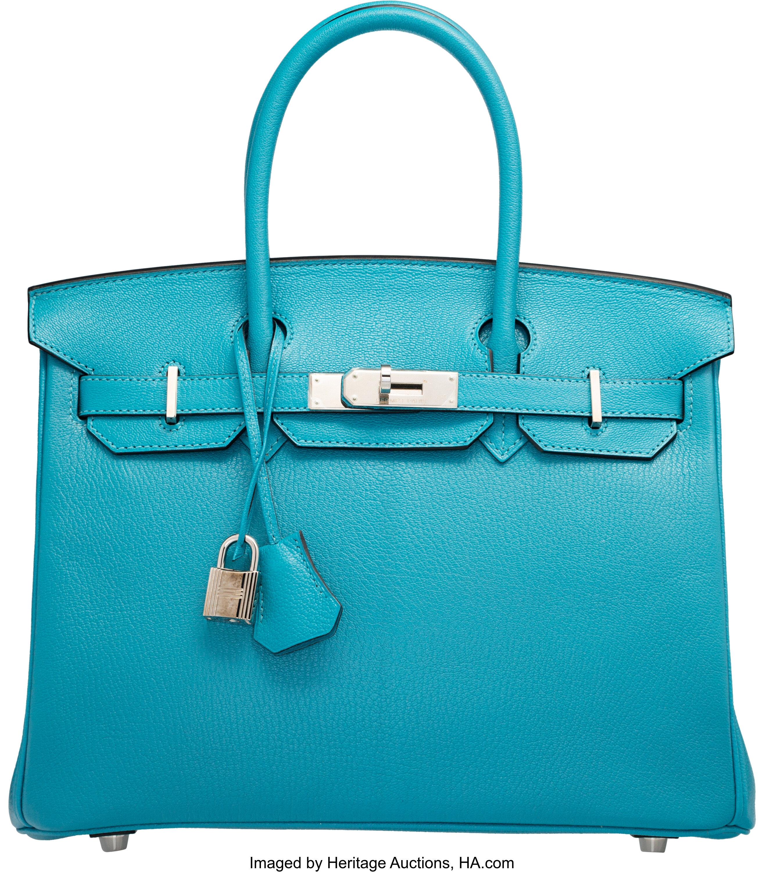 Hermes Birkin Bag 25cm Blue Saint Cyr Swift Palladium Hardware