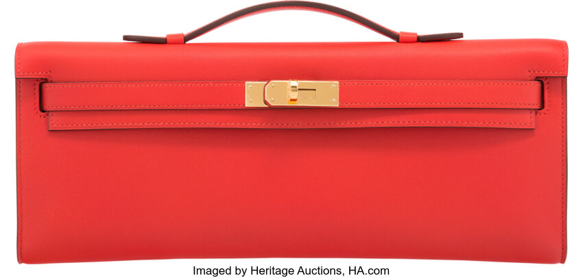 HERMES KELLY CUT BAG SWIFT LEATHER ROUGE TOMATE GHW STAMP T