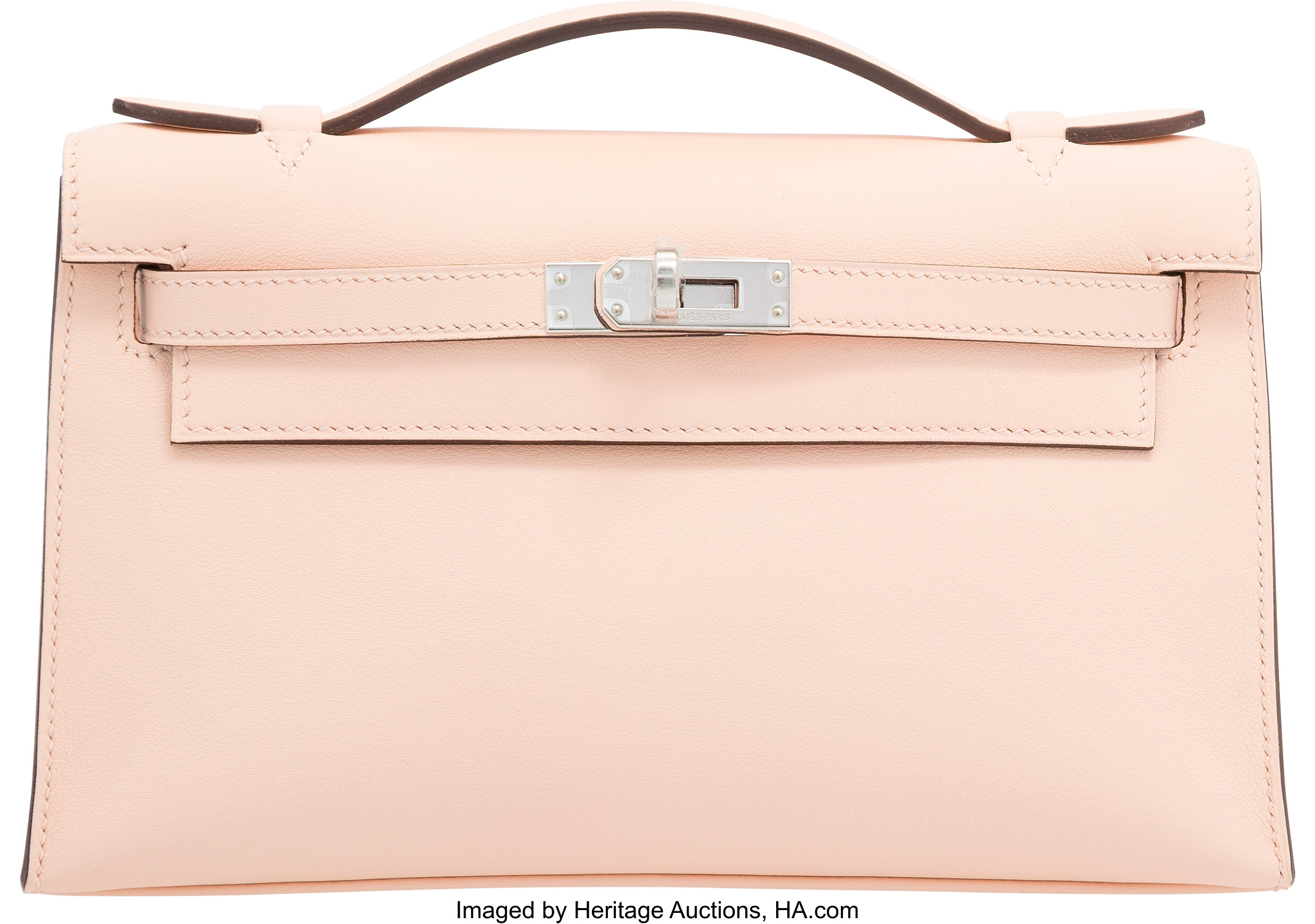 Hermes Kelly Pochette - Rose Eglantine, Swift Leather, Palladium Hardware