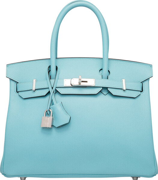 D Hermes 30cm Blue Atoll Epsom Birkin with Palladium – Only Authentics