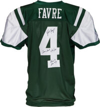 BRETT FAVRE 2003 FLEER FLAIR CANTON CALLING GAME USED WORN JERSEY DIE- –  LTDSports