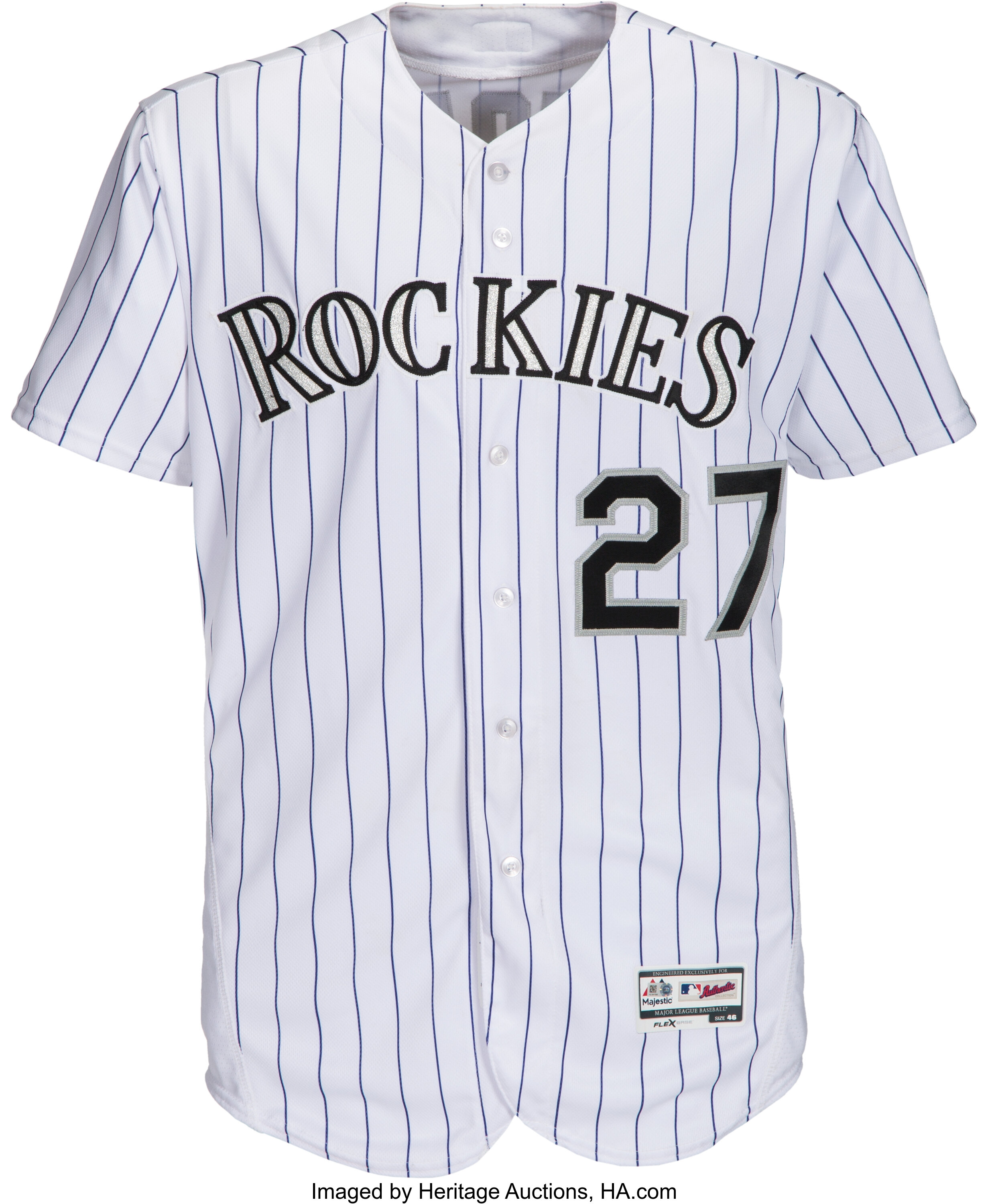 Colorado Rockies Trevor Story 2016 Rookie Year Game Worn Jersey