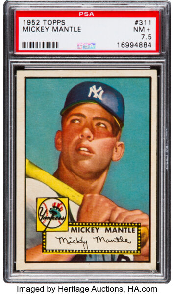 1952 Topps Mickey Mantle rookie card Poster