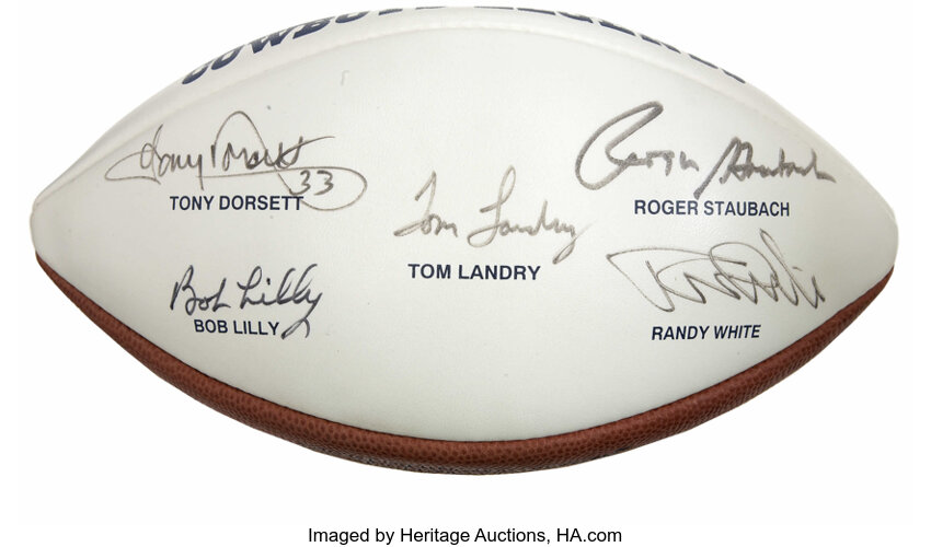 Roger Staubach & Tony Dorsett Dallas Cowboys Signed Football – All