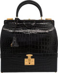 Black Bag Sac Mallette Vintage Crocodile FORTNUM & MASON 1950's Made in  France - Chelsea Vintage Couture