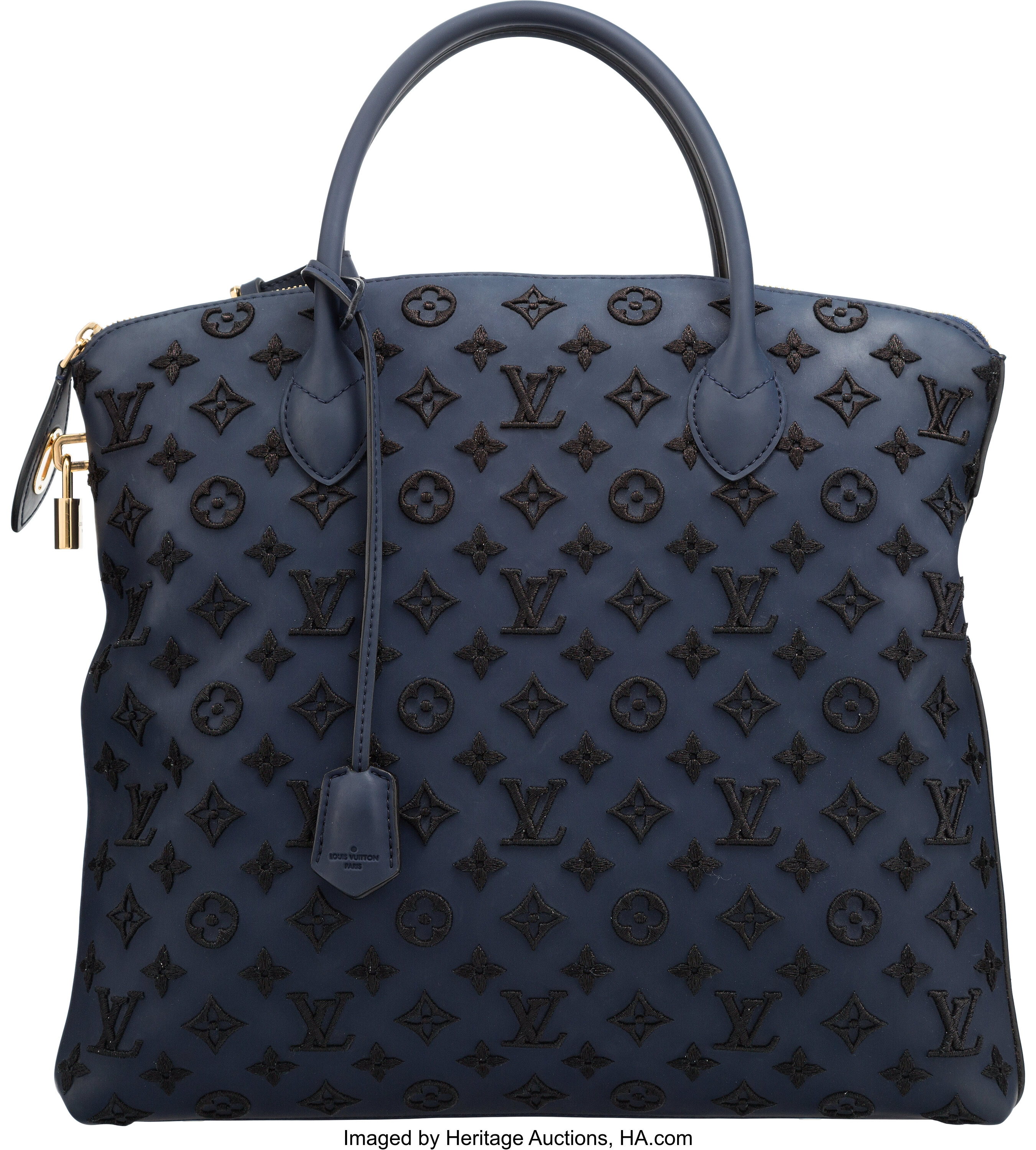 Sold at Auction: Louis Vuitton, Louis Vuitton Navy Monogram Print