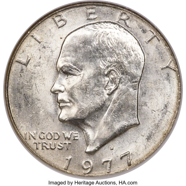 1977 D 1 Eisenhower Dollar Struck on a 40 Silver Planchet