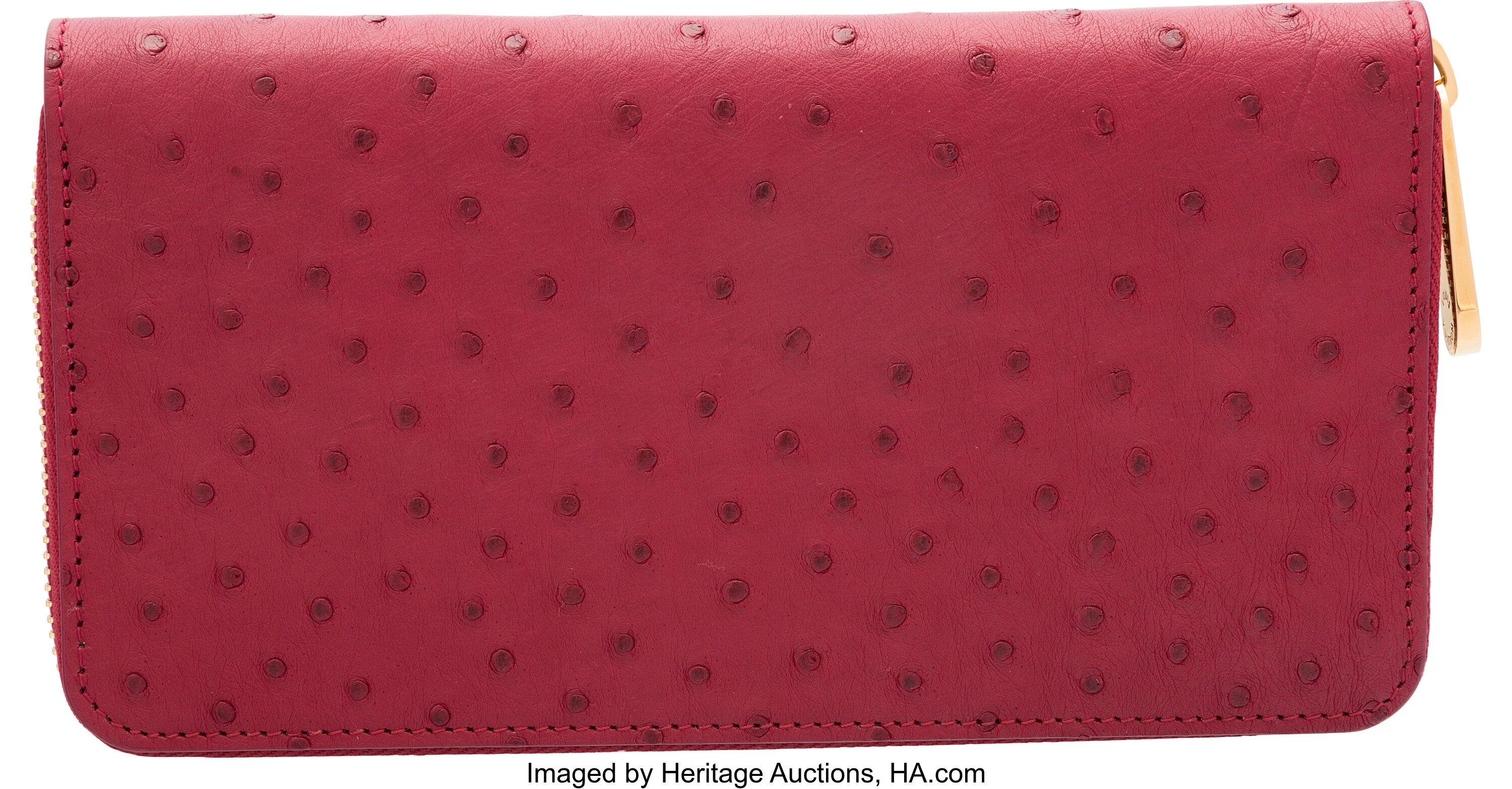 Louis Vuitton Red Ostrich Zippy Wallet Louis Vuitton