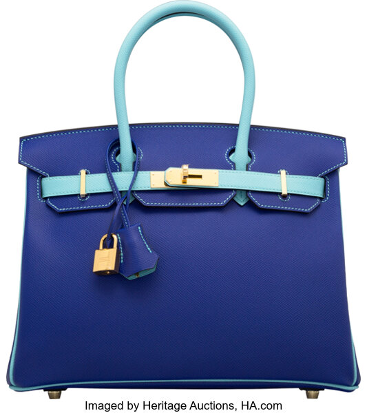 💕Hermes Special Order Birkin 30 B30 Horse Shoe Stamp Blue