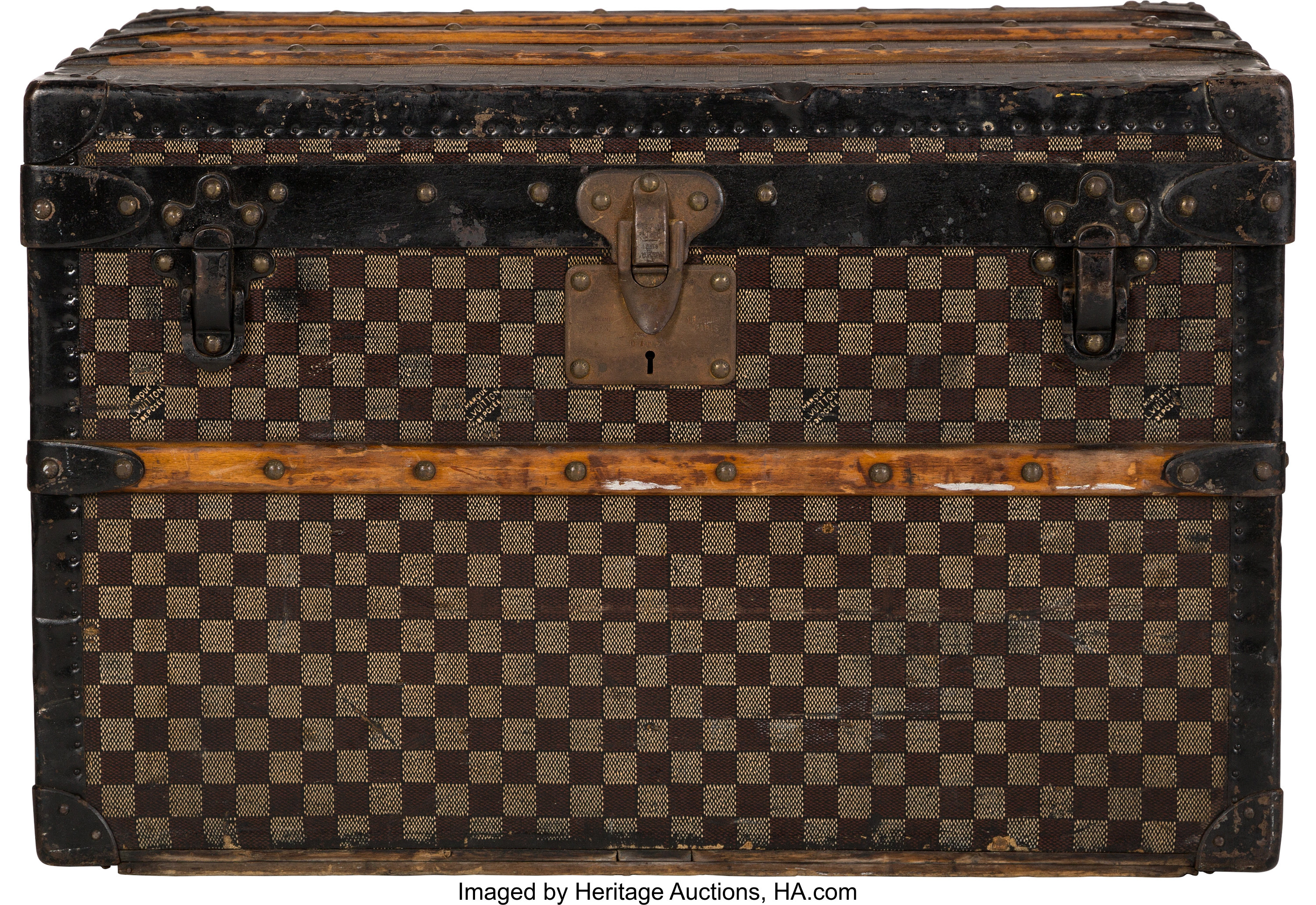 Discover this beautiful first serie Vuitton trunk, with its unforgettable Damier  canvas, a pattern invented i…