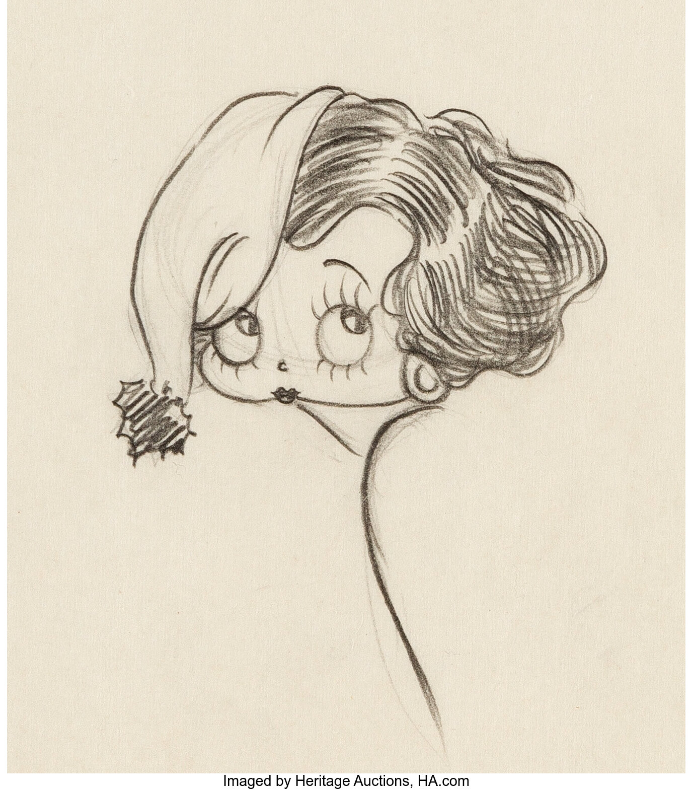 Betty Boop Concept Drawing Max Fleischer C 1930s Animation