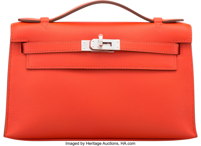Hermès Epsom & Swift Kelly Pocket Shoulder Strap - Orange Bag Accessories,  Accessories - HER539881