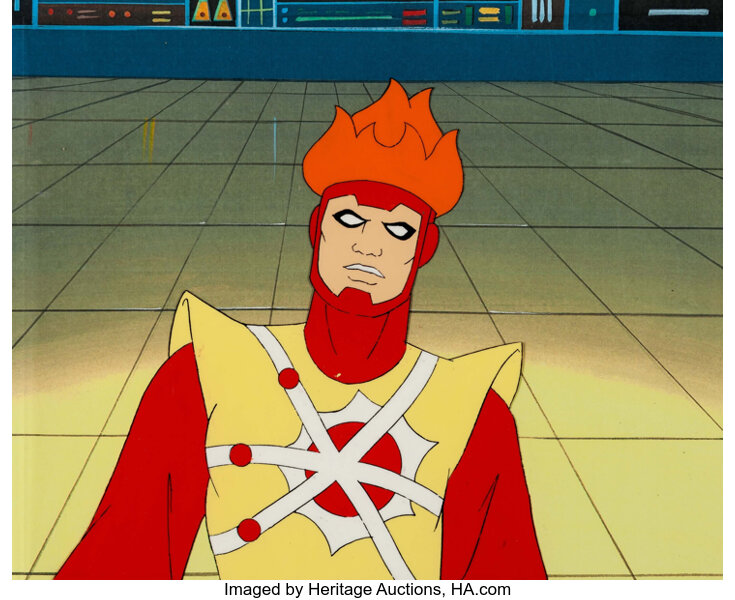 Super Friends Firestorm Production Cel And Drawing Hanna Barbera Lot Heritage Auctions