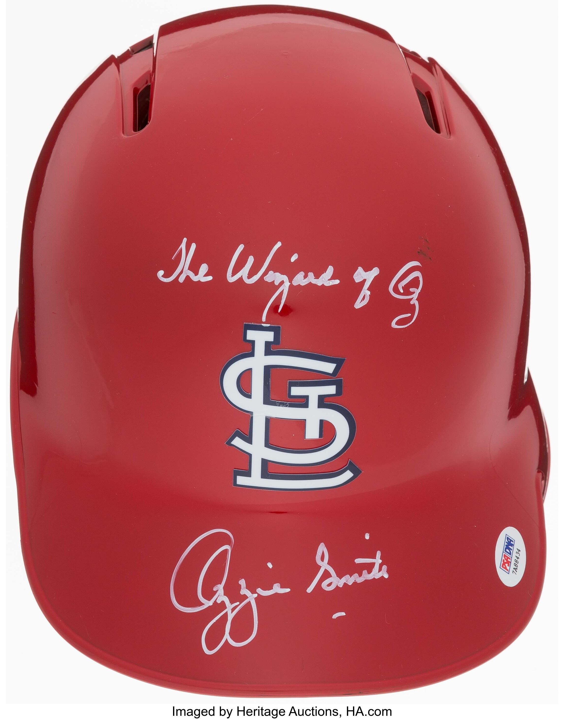 Ozzie Smith St. Louis Cardinals Autographed Mini Batting Helmet