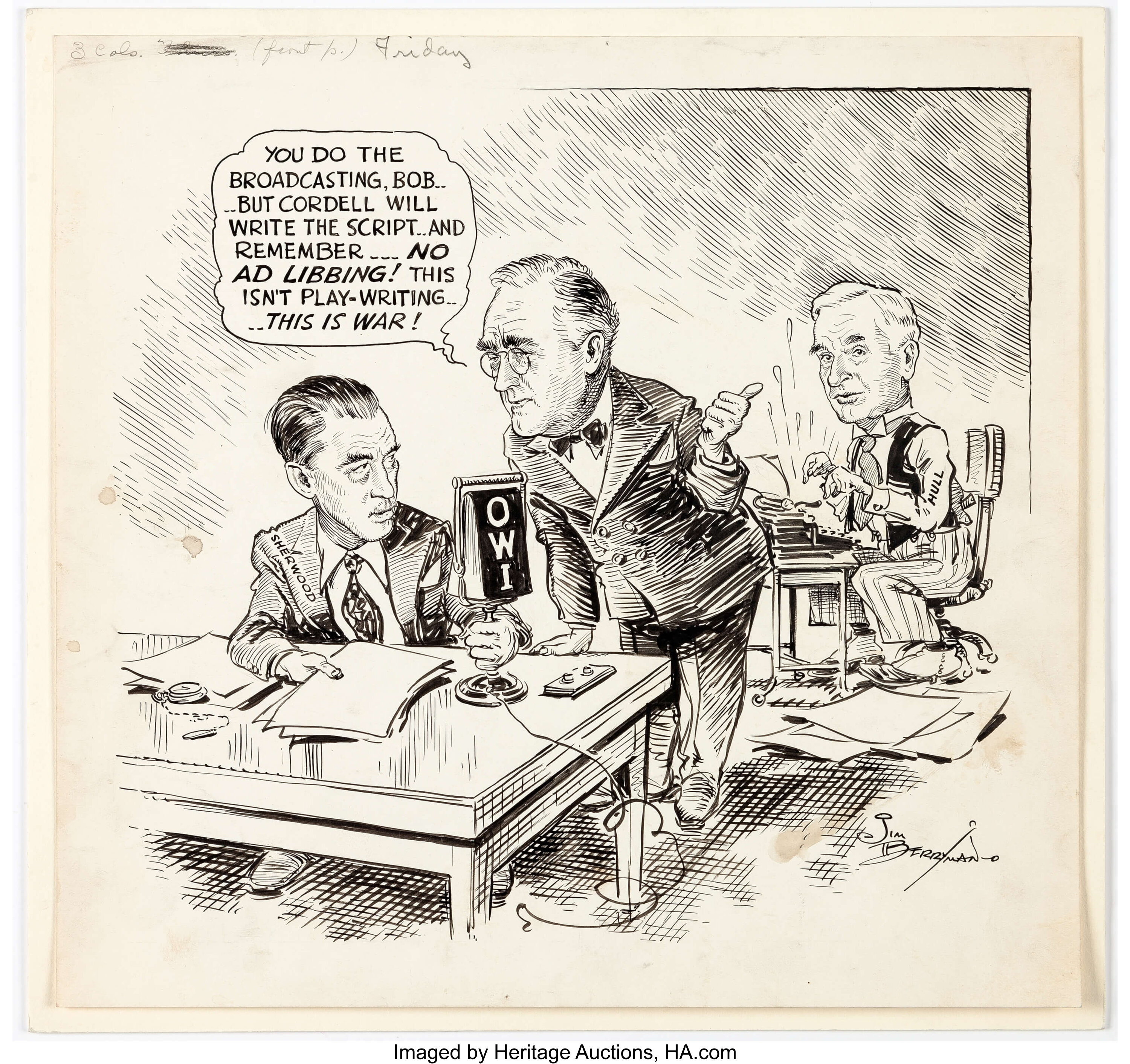 Jim Berryman - Roosevelt's Office of War Information Editorial | Lot ...