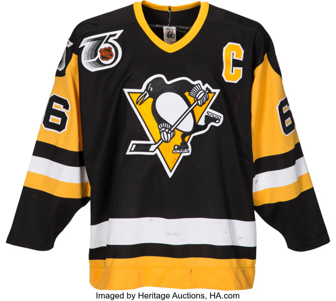 Mario Lemieux Pittsburgh Penguins Mitchell & Ness NHL 91-92 Blue Line Authentic Jersey