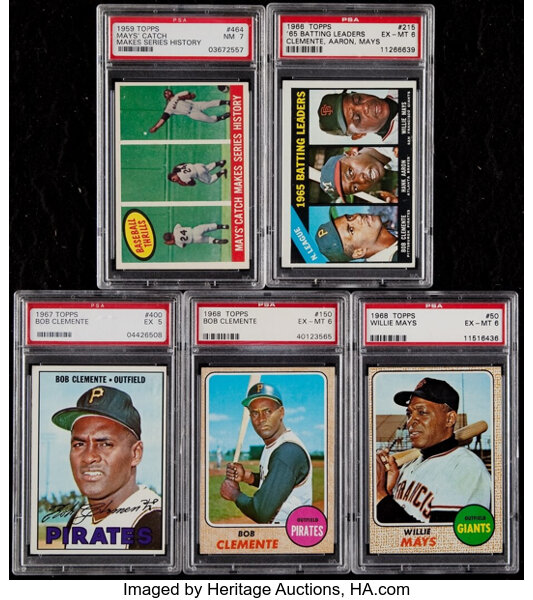 Roberto Clemente / 5 Baseball Card Lot