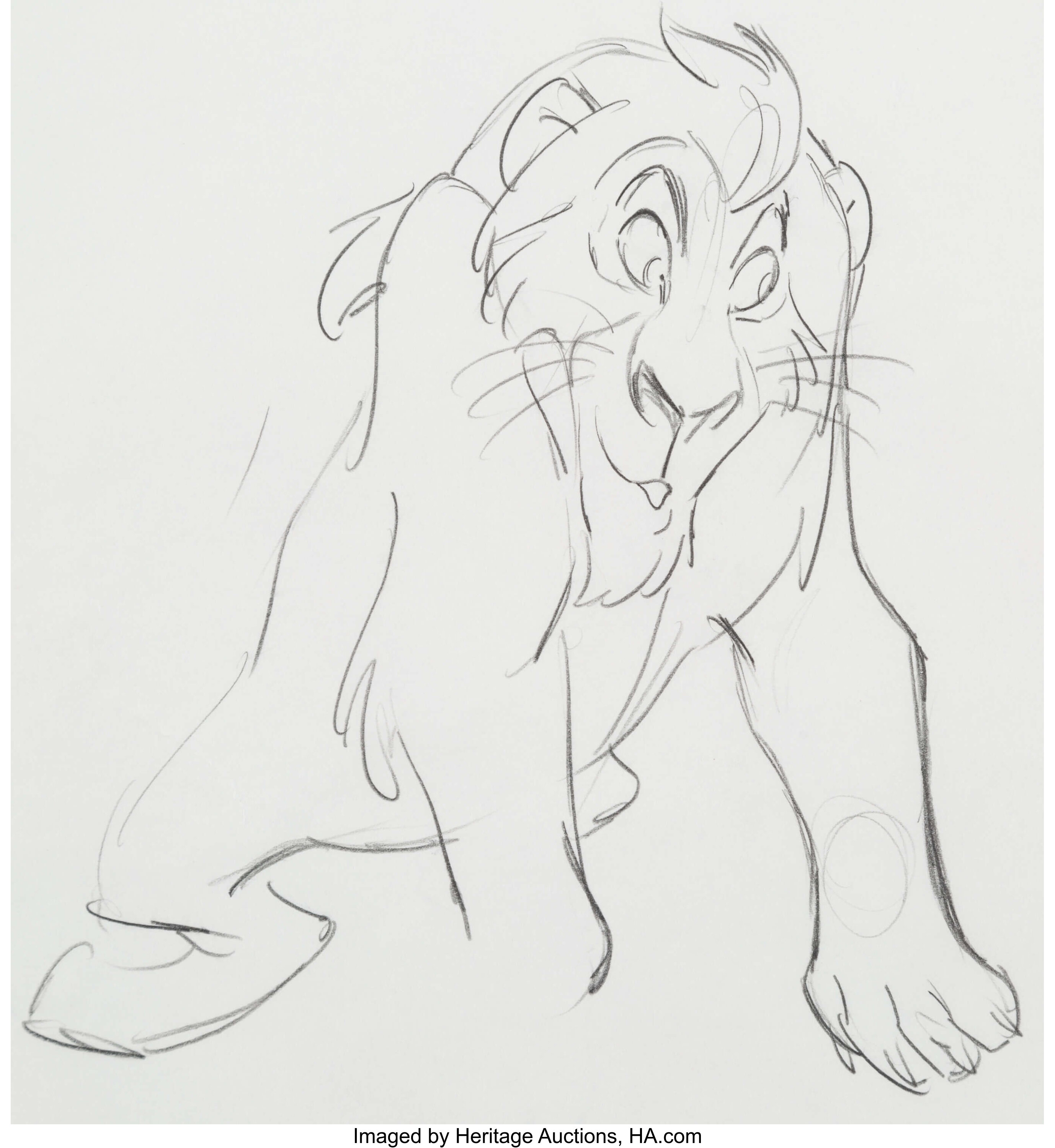 The Lion King Animation Rough Drawing Group of 8 (Walt Disney, | Lot ...