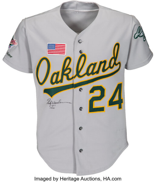 1990 Rickey Henderson Game Worn Oakland A's Jersey - MVP Season