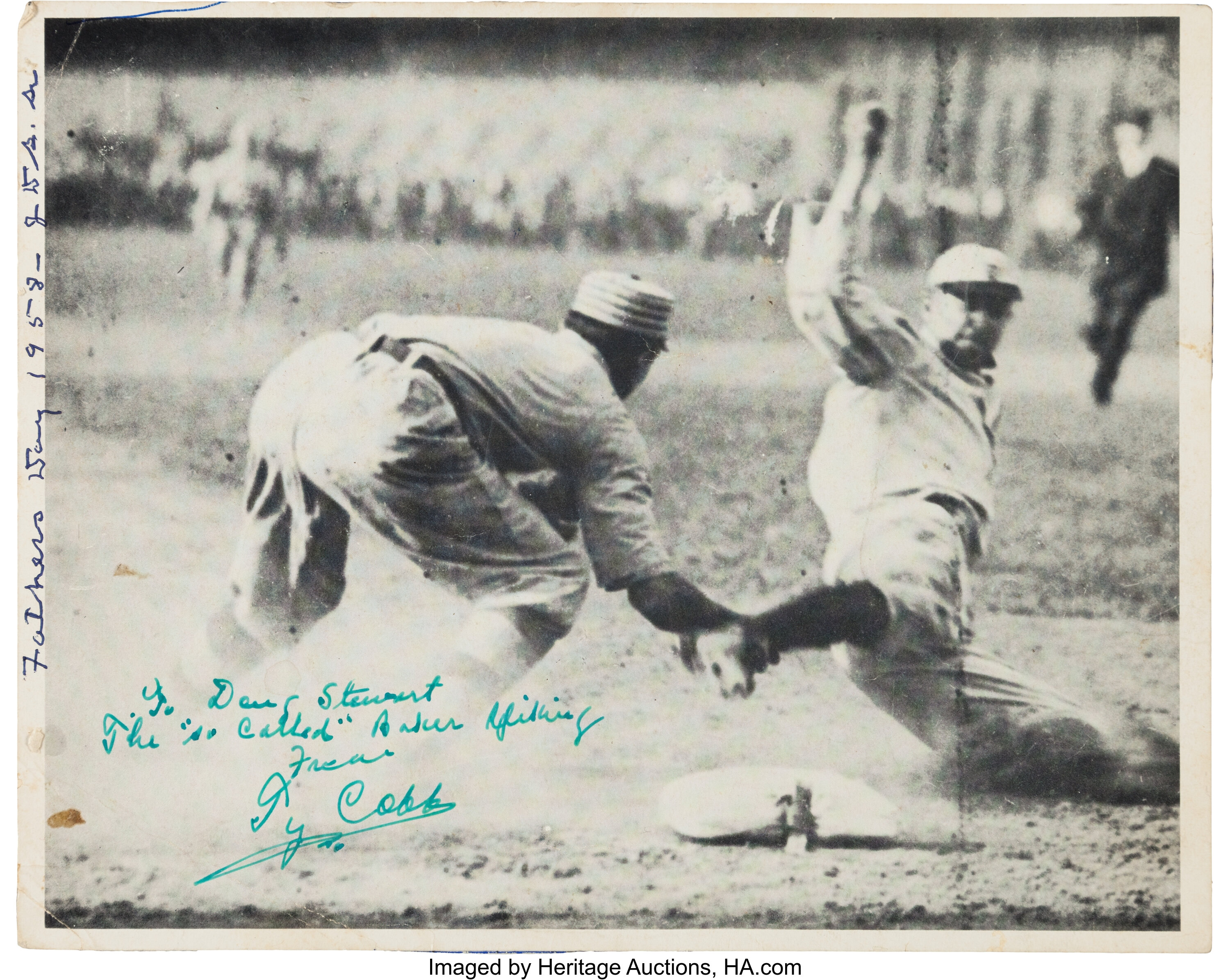 Image of Ty Cobb in a 1913 batting photo taken in Washington, by Harris &  Ewing (1905-45)