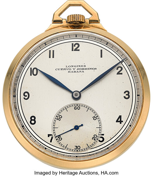 Longines 18k Gold Pocket Watch circa 1925. Timepieces Swiss