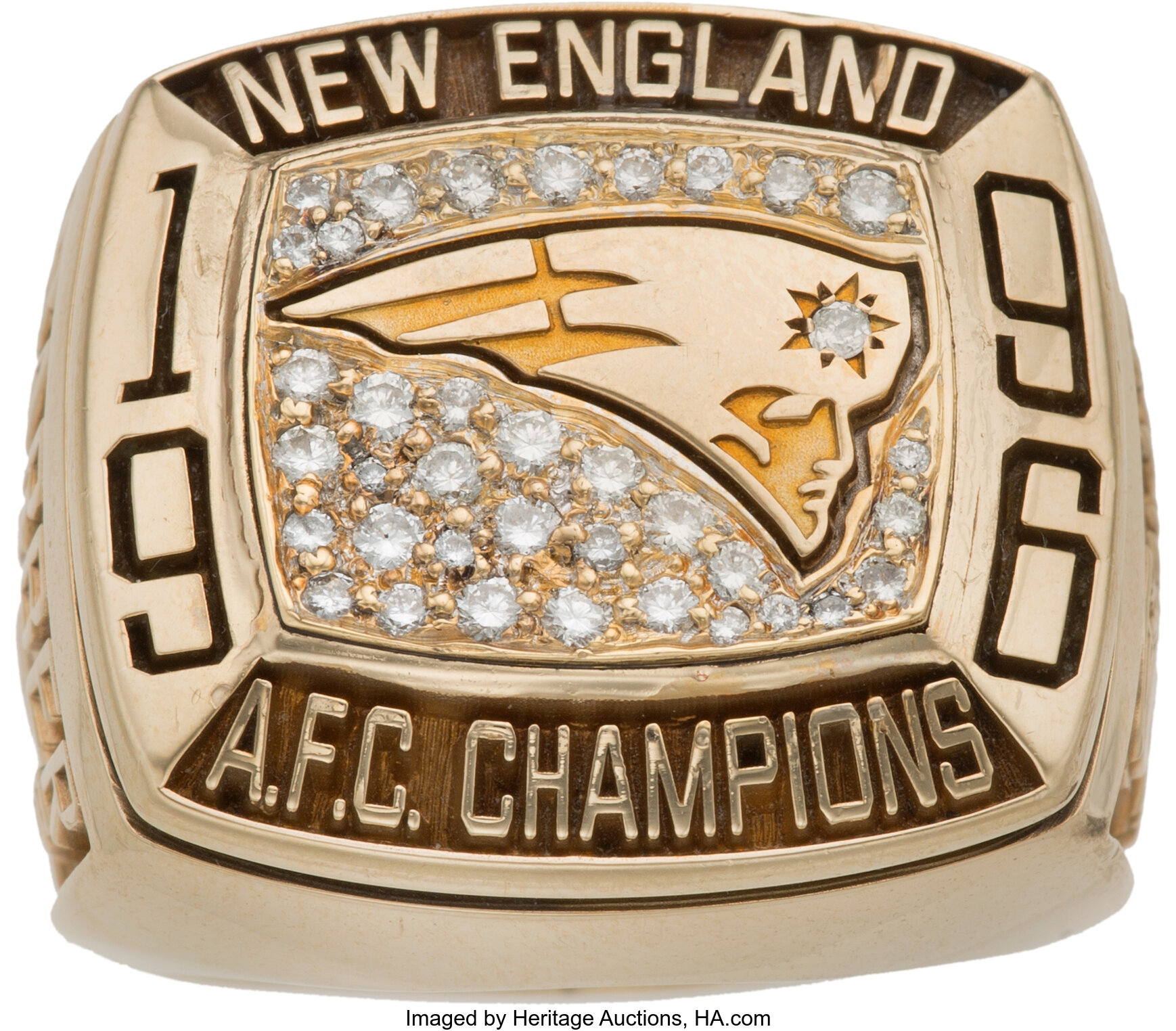 2017 New England Patriots 10K Spinel and 2.00 CTW Diamond AFC Championship  Ring