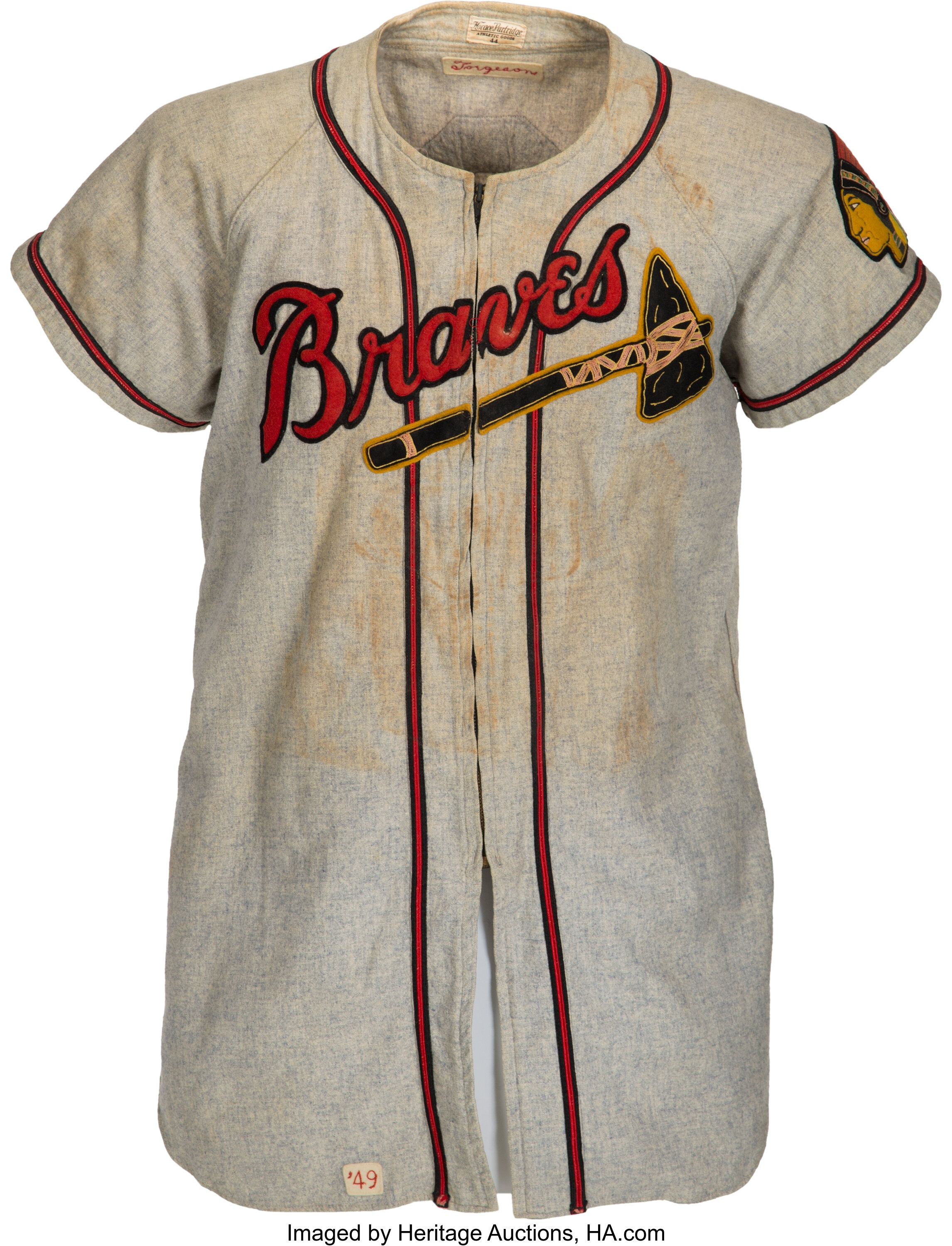 Sold at Auction: 1949 Earl Torgeson Boston Braves professional model road  uniform (jersey and pants)