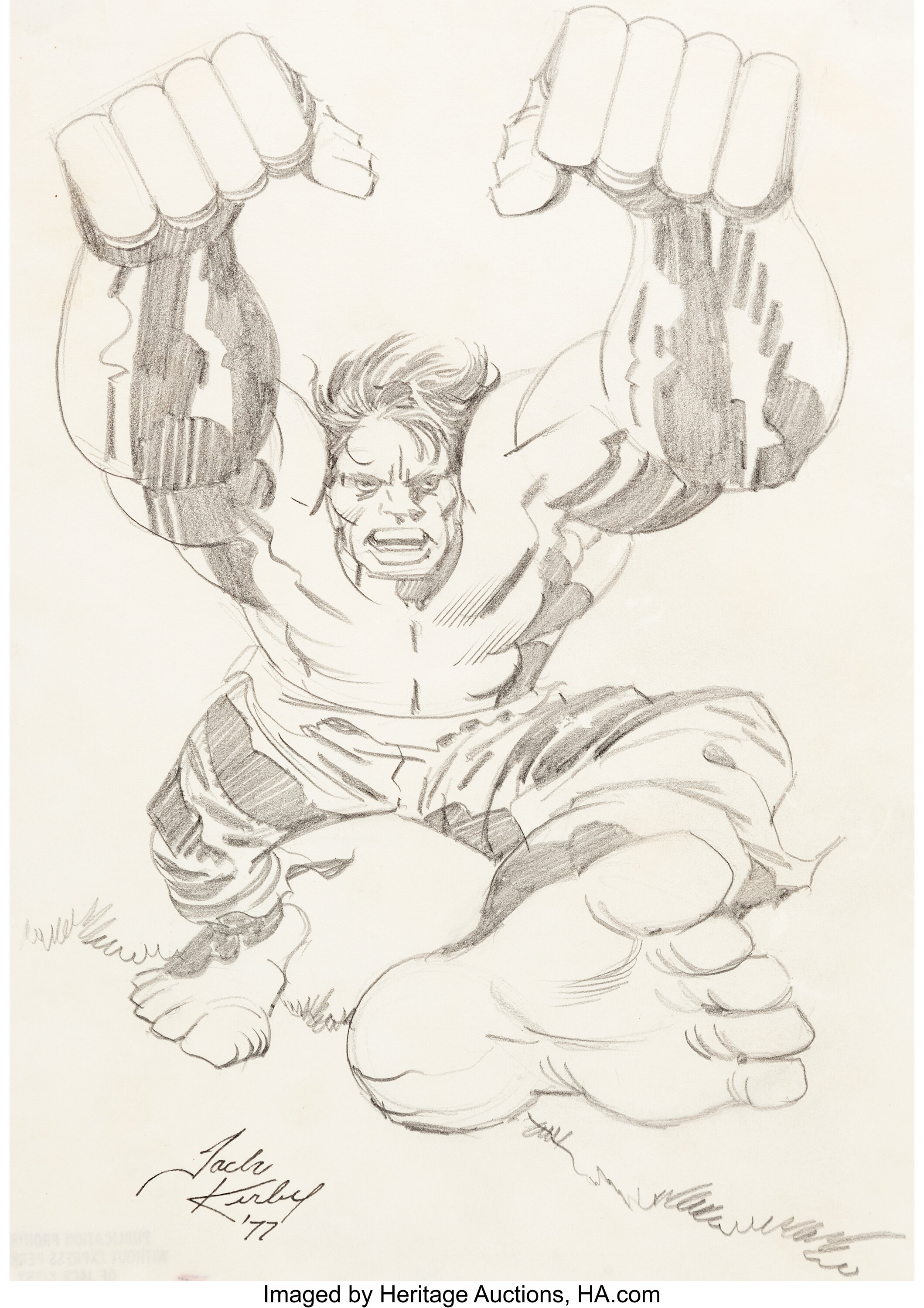 Jack Kirby - Hulk Commission Sketch Original Art (1977).... | Lot #92217 |  Heritage Auctions