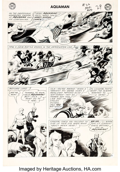 Nick Cardy Aquaman 22 Story Page 24 Original Art Dc 1965 Lot Heritage Auctions