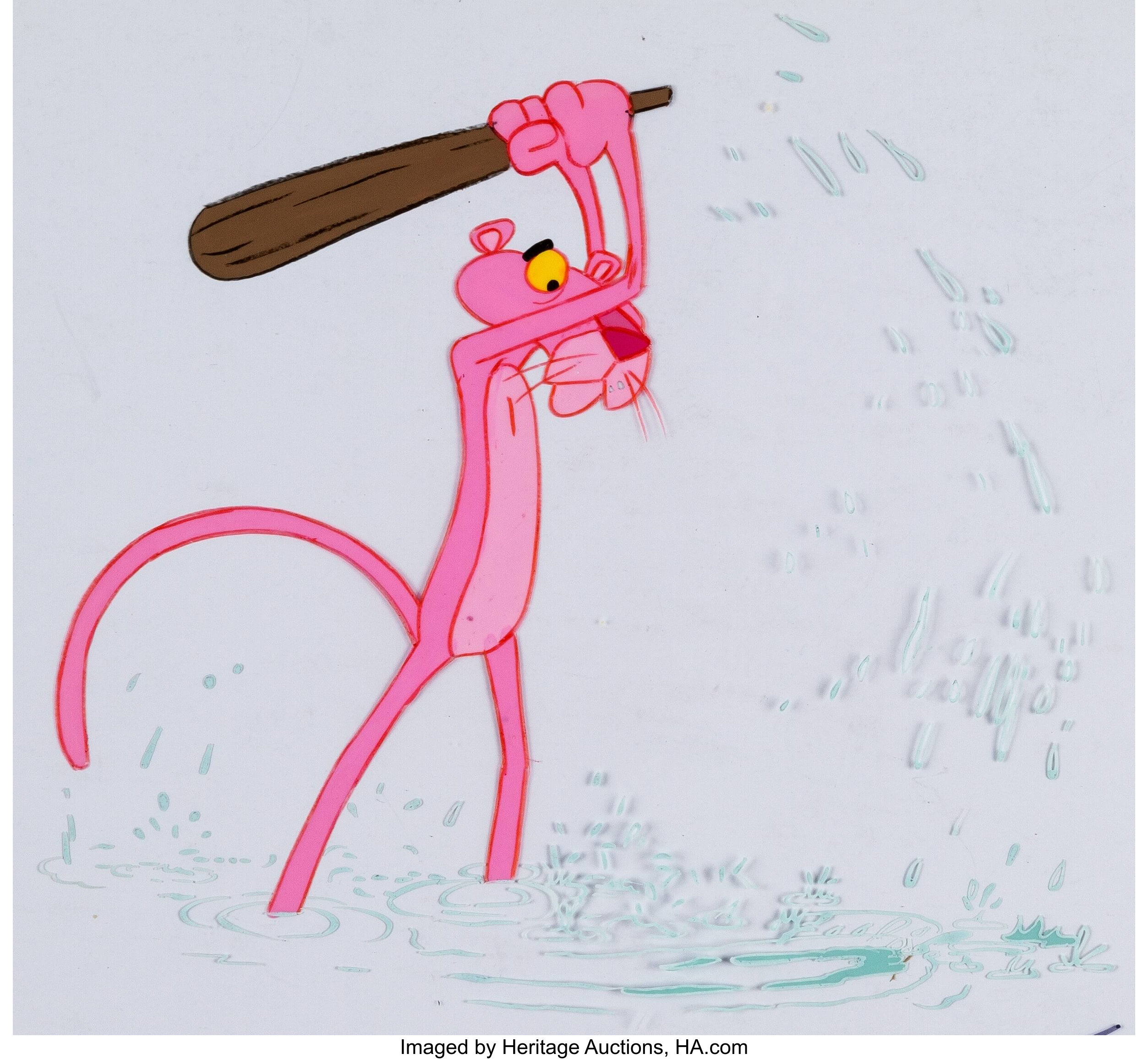 Sprinkle Me Pink Pink Panther with Basket Original Production Drawing from  Friz Freleng