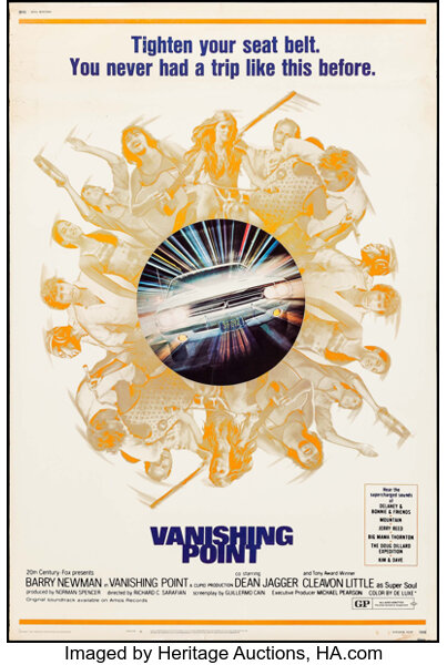 Vanishing Point 20th Century Fox 1971 Poster 40 X 60 Lot 55457 Heritage Auctions