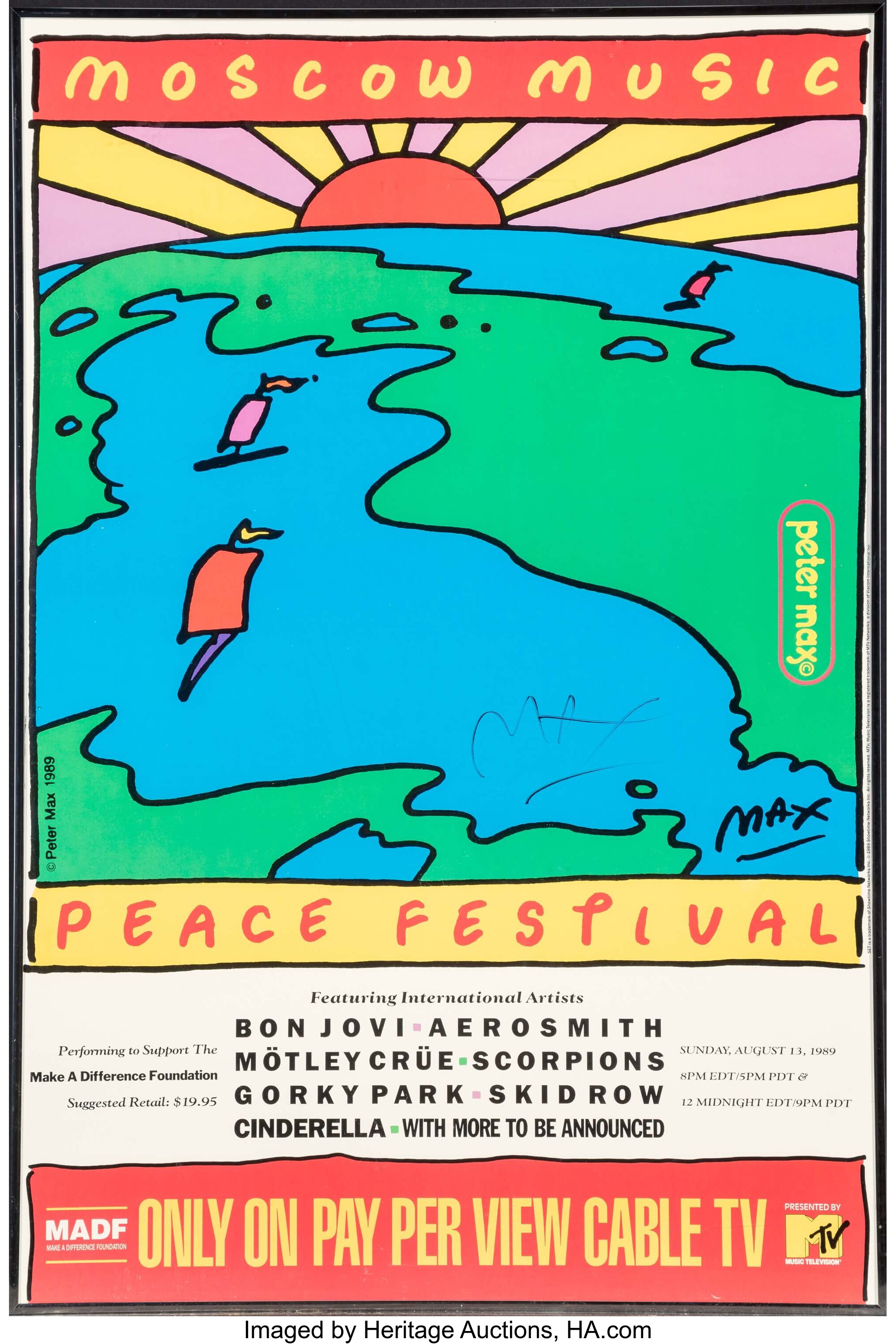Peter Max (American, b. 1937). Moscow Music Peace Festival poster, | Lot  #11095 | Heritage Auctions