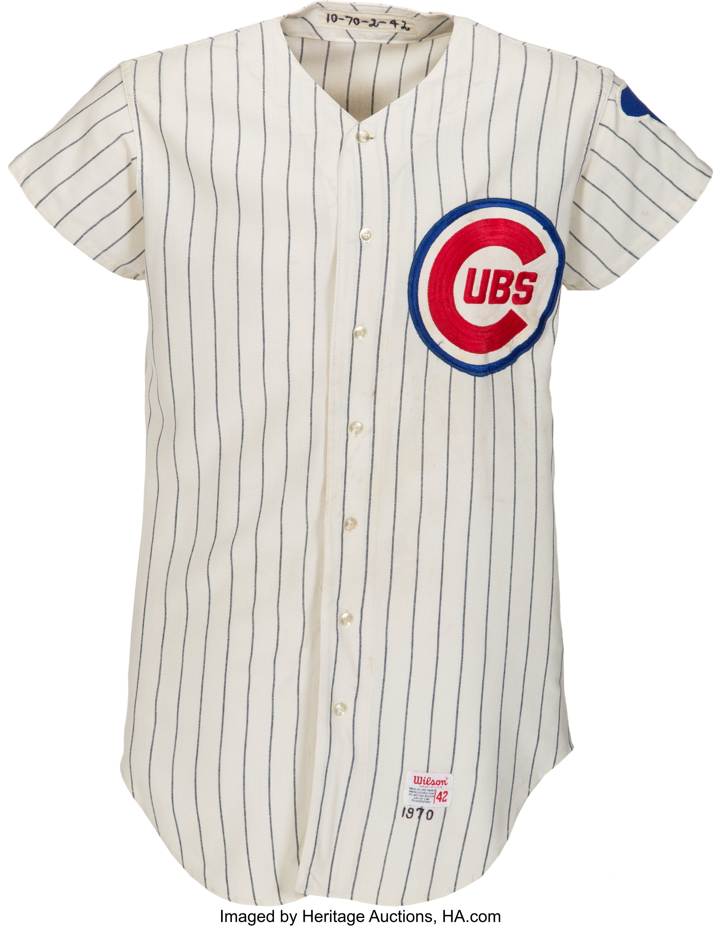 1970 Ron Santo Game Worn Chicago Cubs Jersey. Baseball, Lot #80018