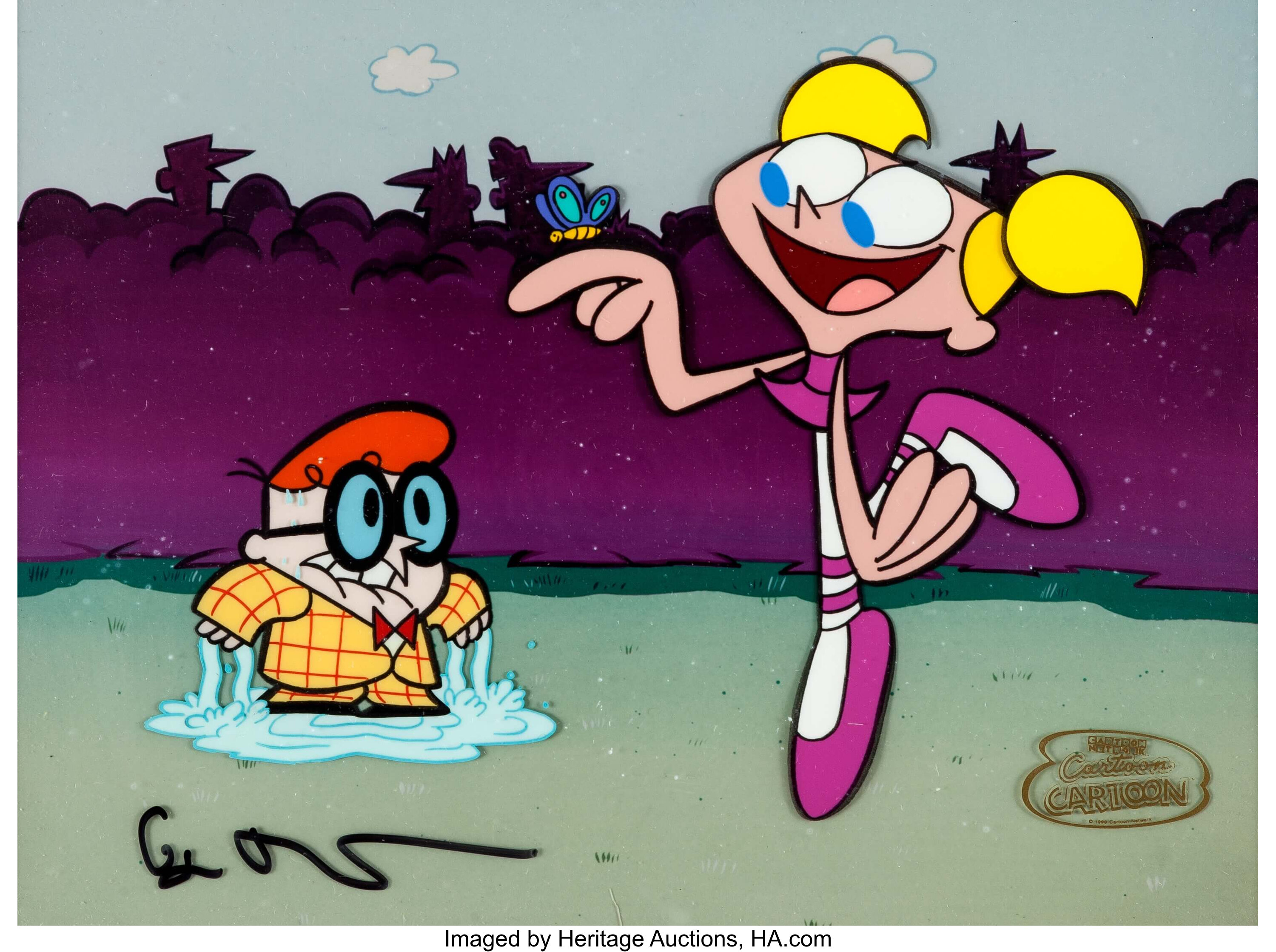 Dexters Laboratory Dexter And Dee Dee Production Cel Setup Lot 6664