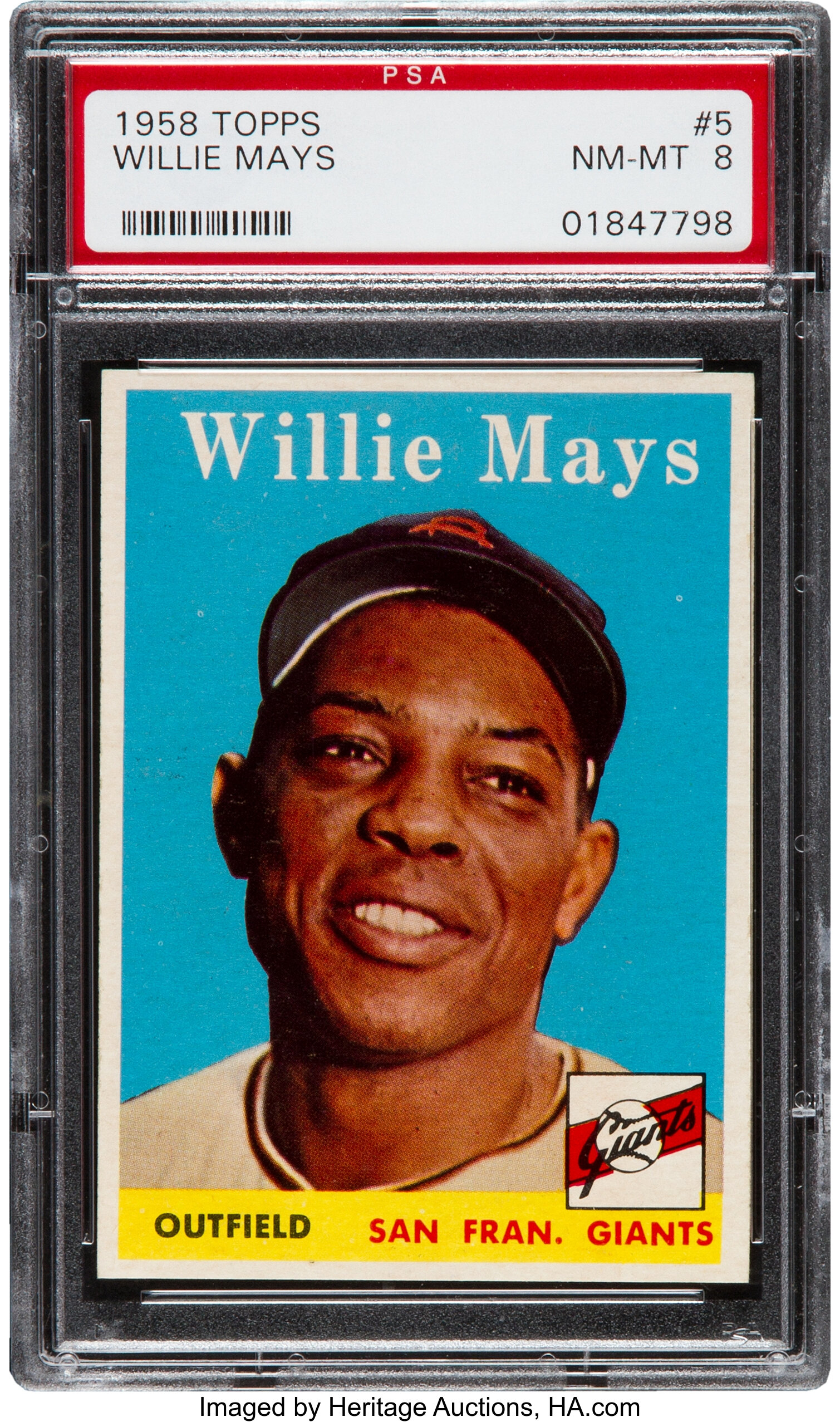 1966 Topps #1 Willie Mays San Francisco Giants Baseball Card Sgc 4.5 Vg/ex+