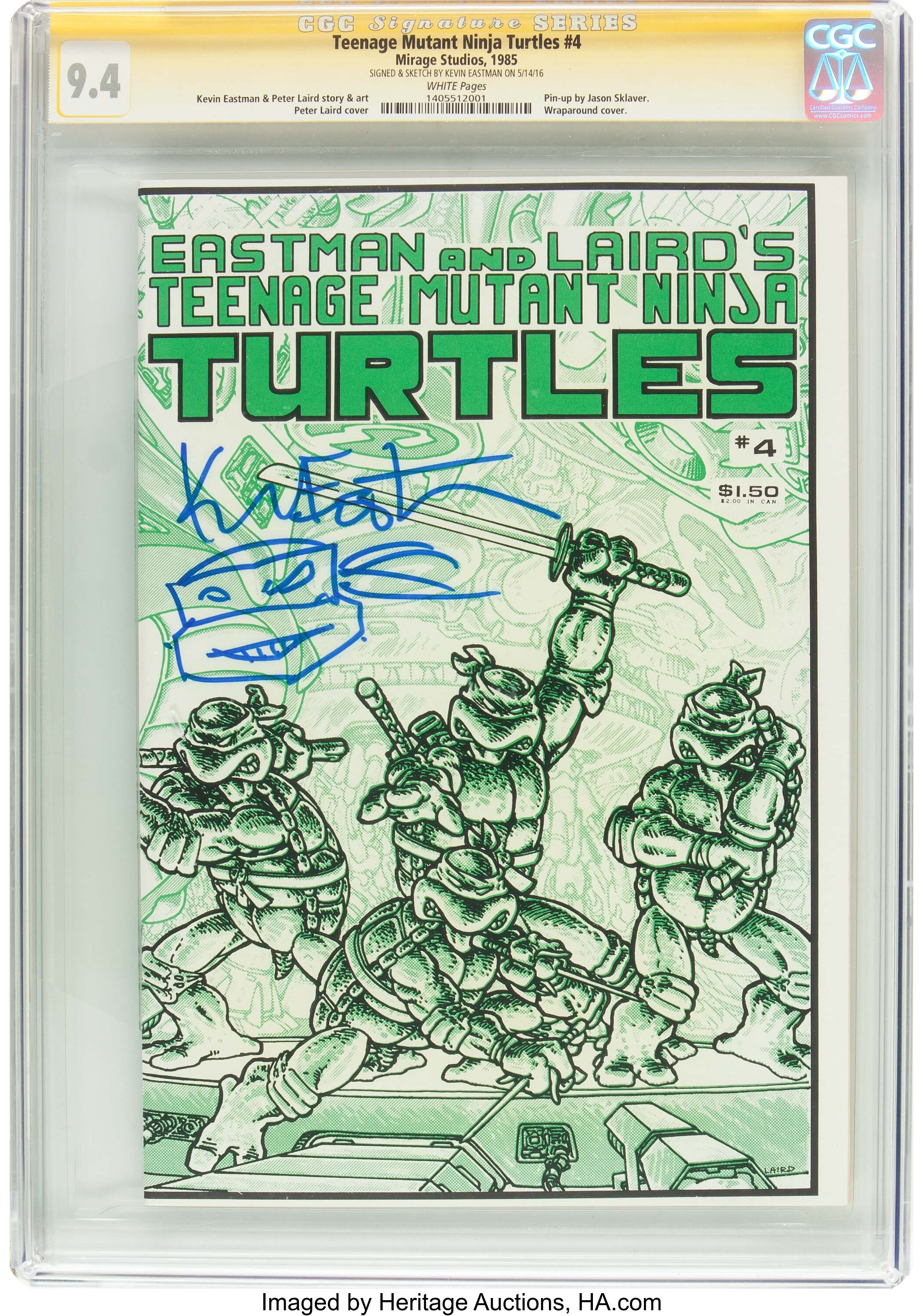 TEENAGE MUTANT NINJA TURTLES #4 CGC 9.4 WHITE PAGES