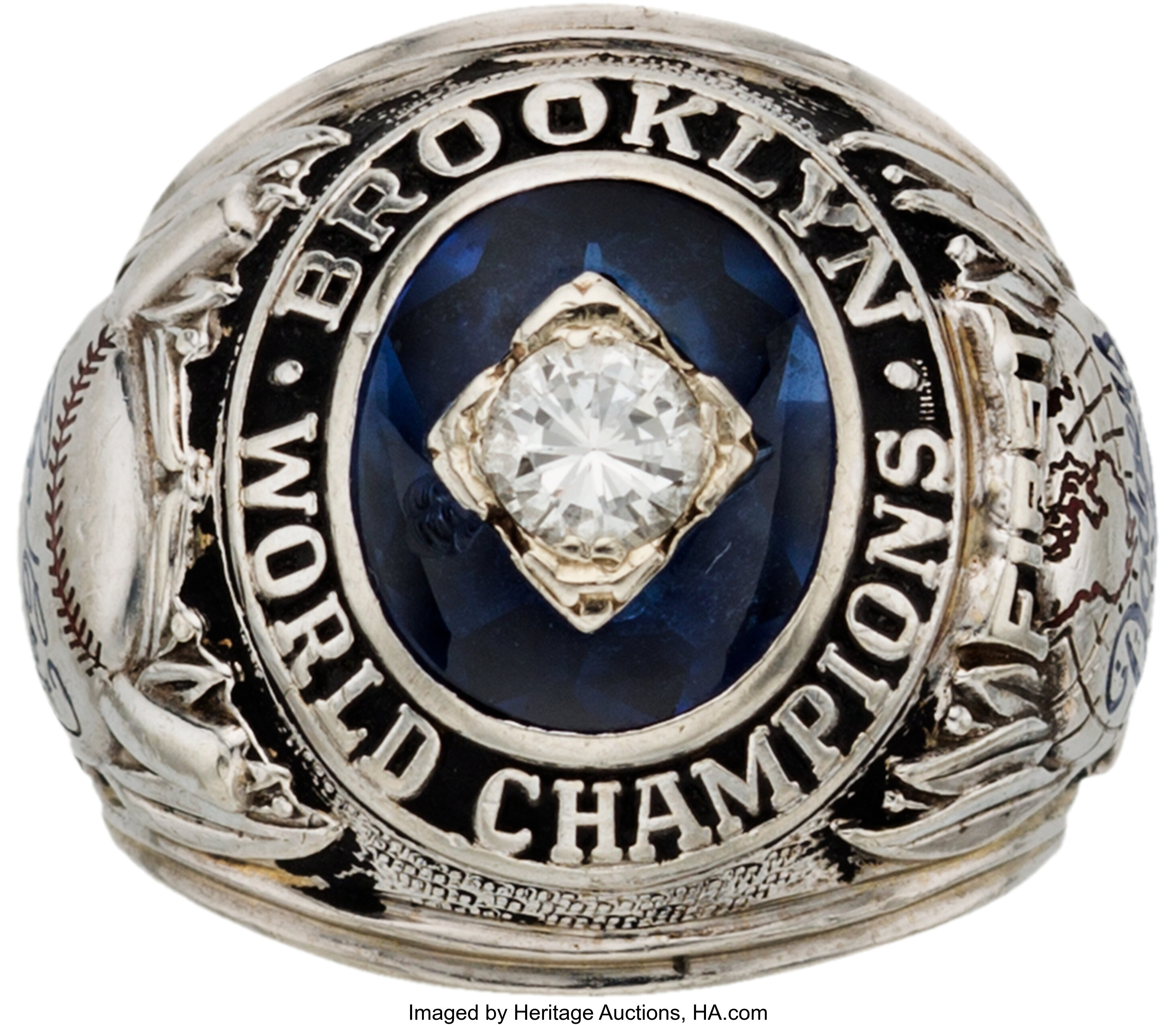 1955 Brooklyn Dodgers World Championship Ring Presented to Pitcher ...