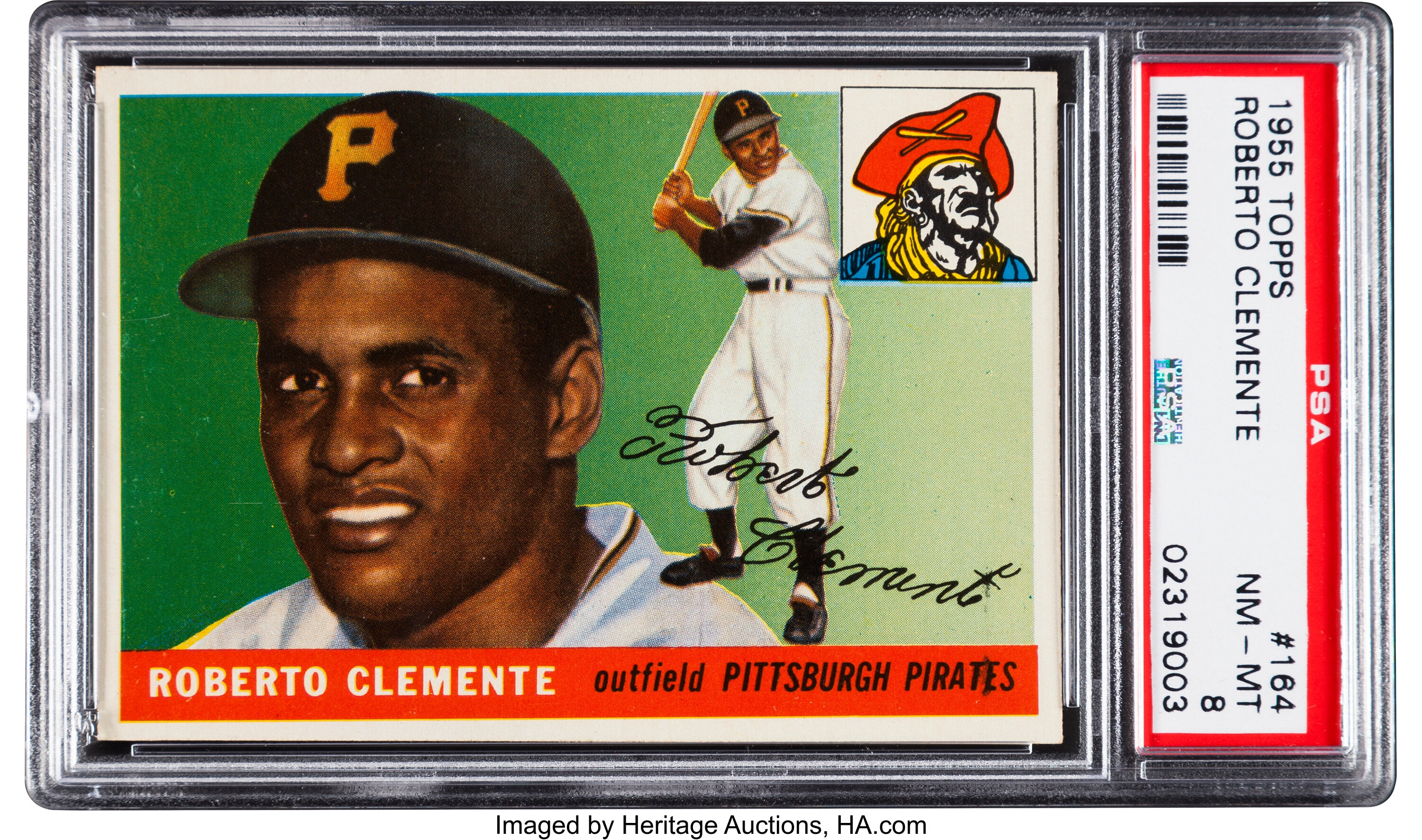 Auction or Sell a 1955 Topps Roberto Clemente #164 PSA 8 Baseball Card