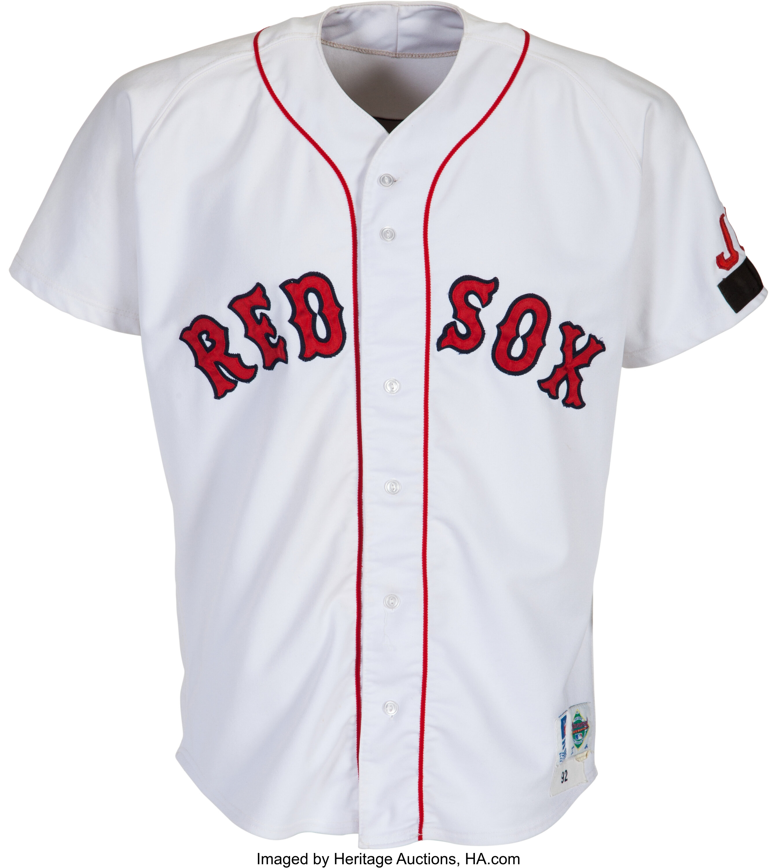 2 patch on red sox jersey