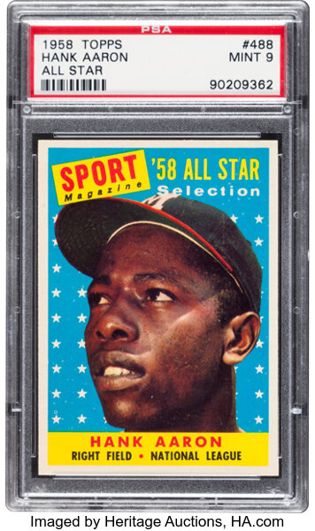 Hank Aaron 1967 Topps #250 (PSA 9) (OC)