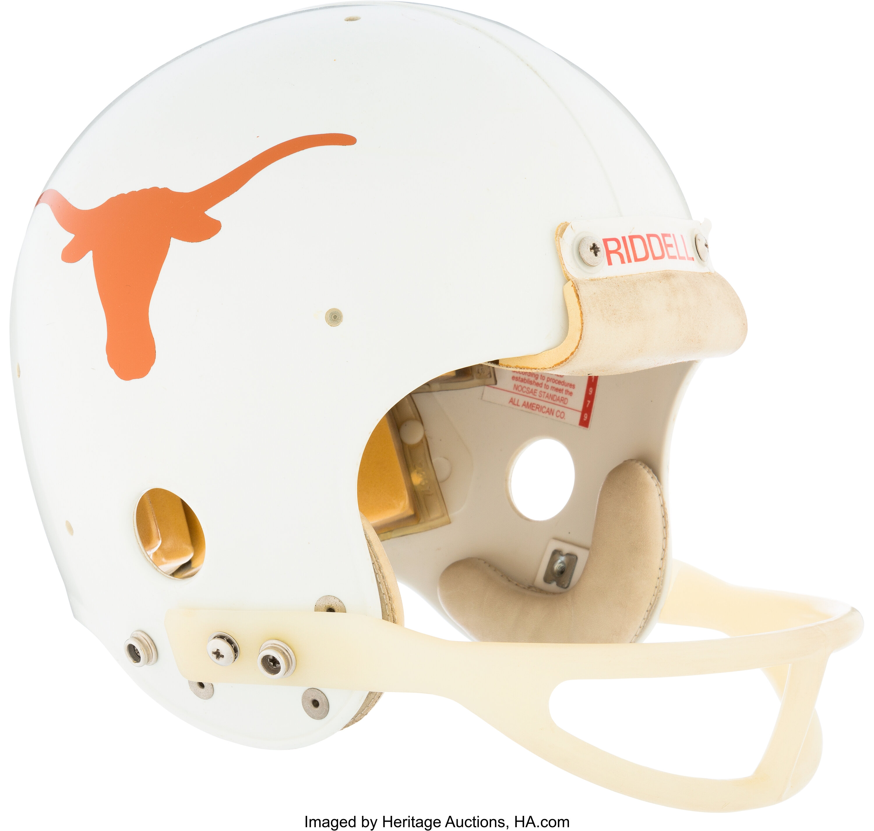 Sold at Auction: UNIVERSITY OF TEXAS GAME USED FOOTBALL HELMET