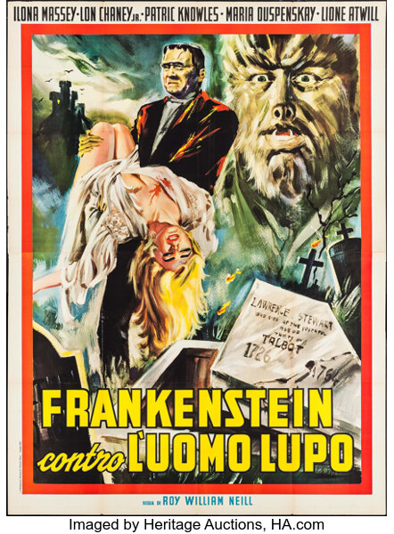 Frankenstein Meets The Wolf Man Universal R 1963 Italian - 