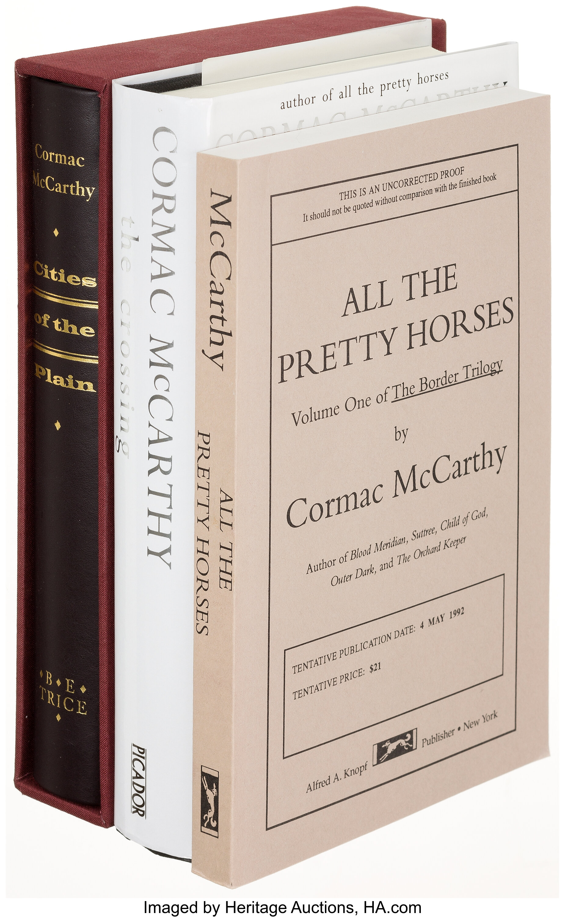 Cormac Mccarthy The Border Trilogy New York London And New Lot 45521 Heritage Auctions